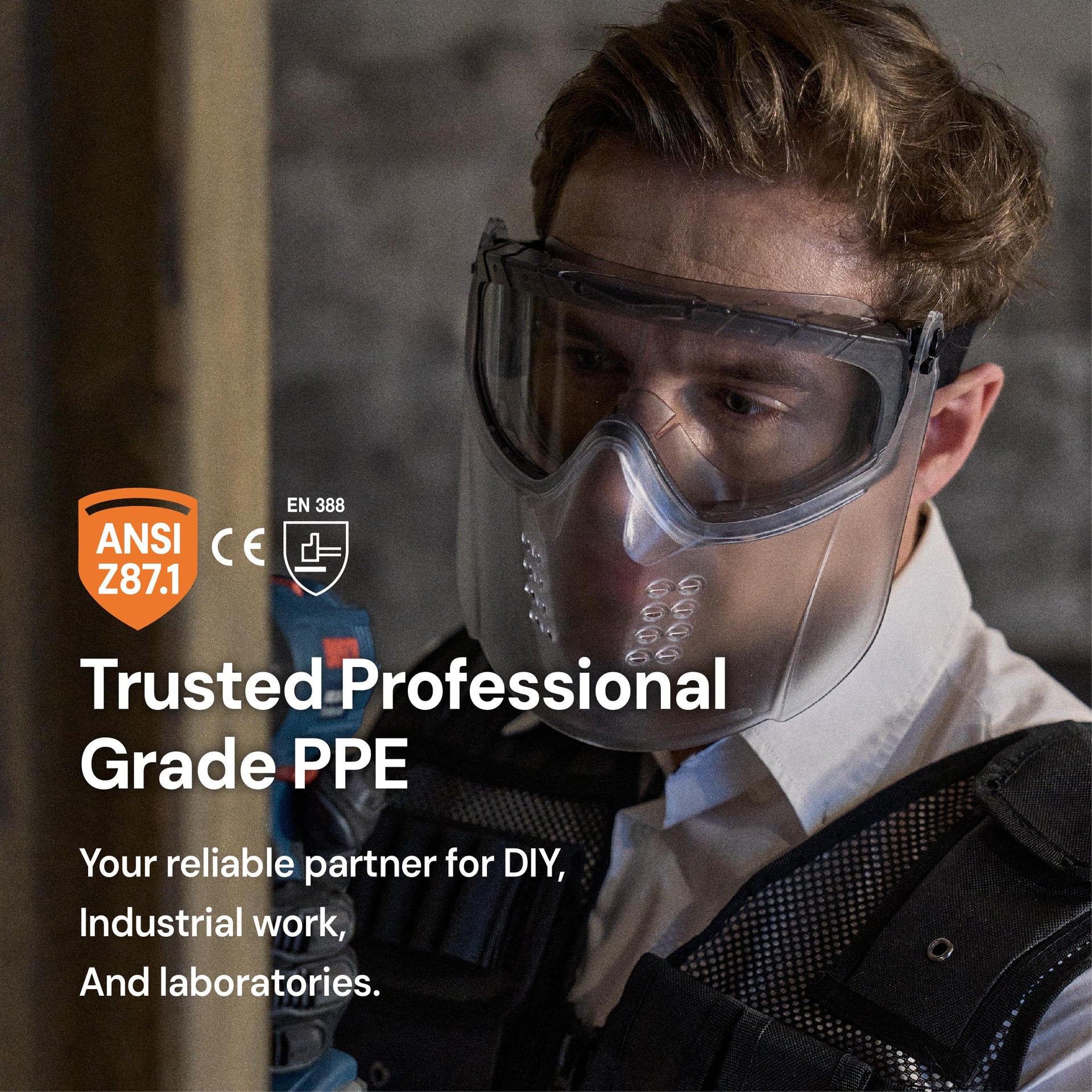 SG220 Plus Full Face Safety Goggles with Detachable Shield