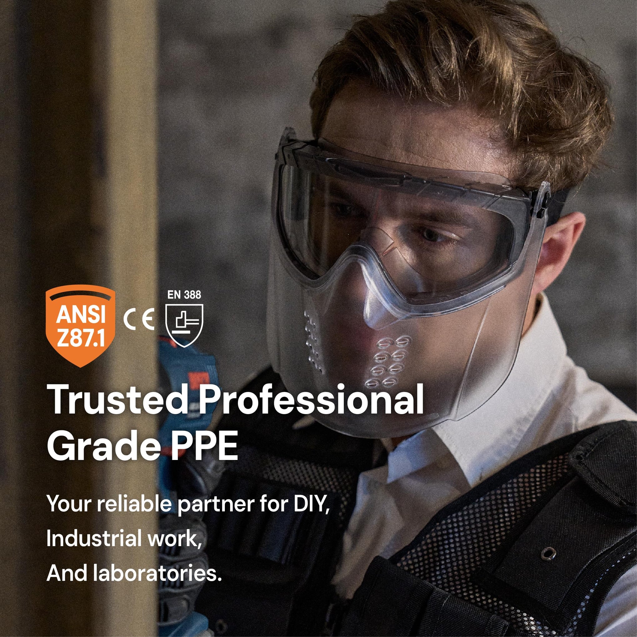SG220 Plus Full Face Safety Goggles with Detachable Shield