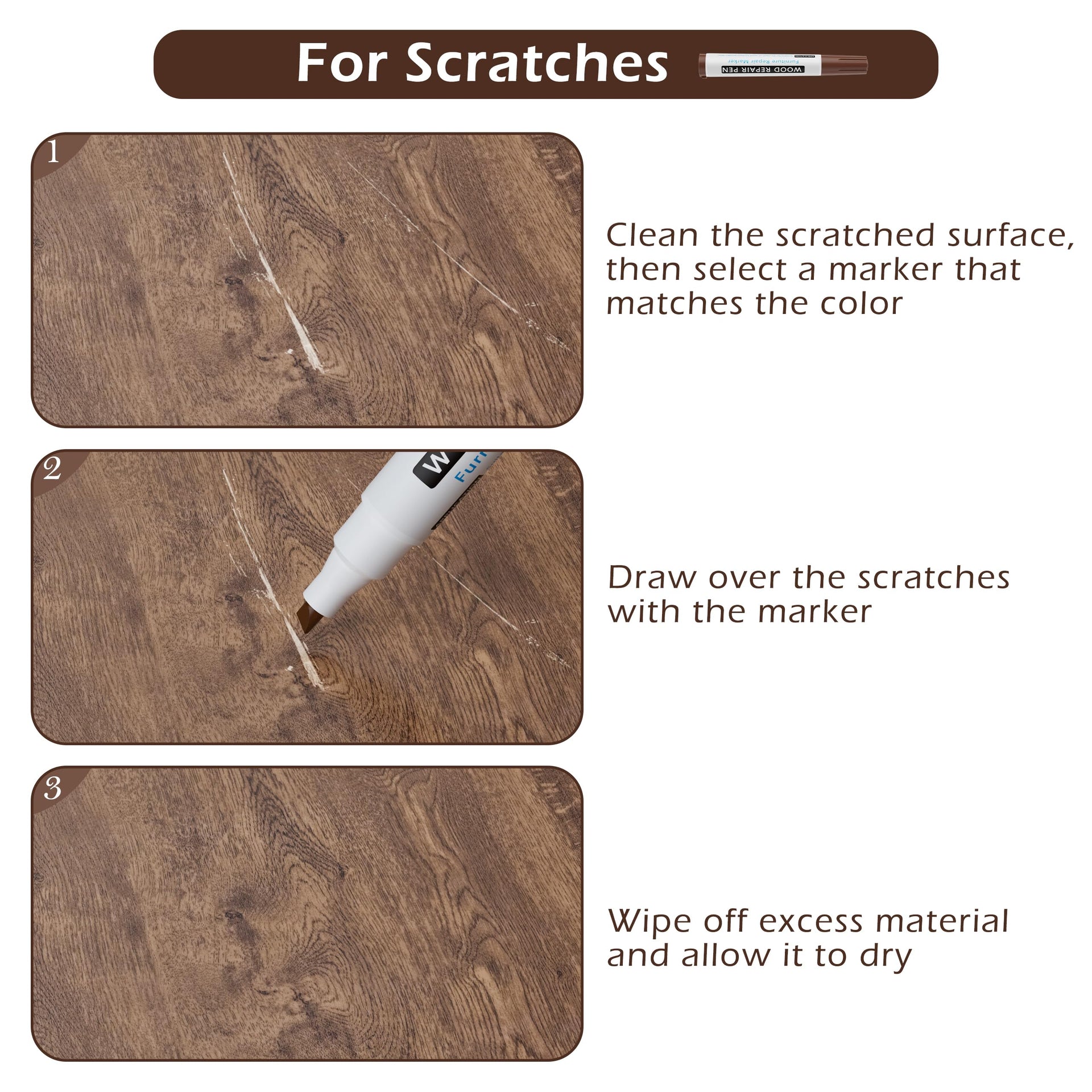 Wood Furniture Markers Touch Up (12 Count)