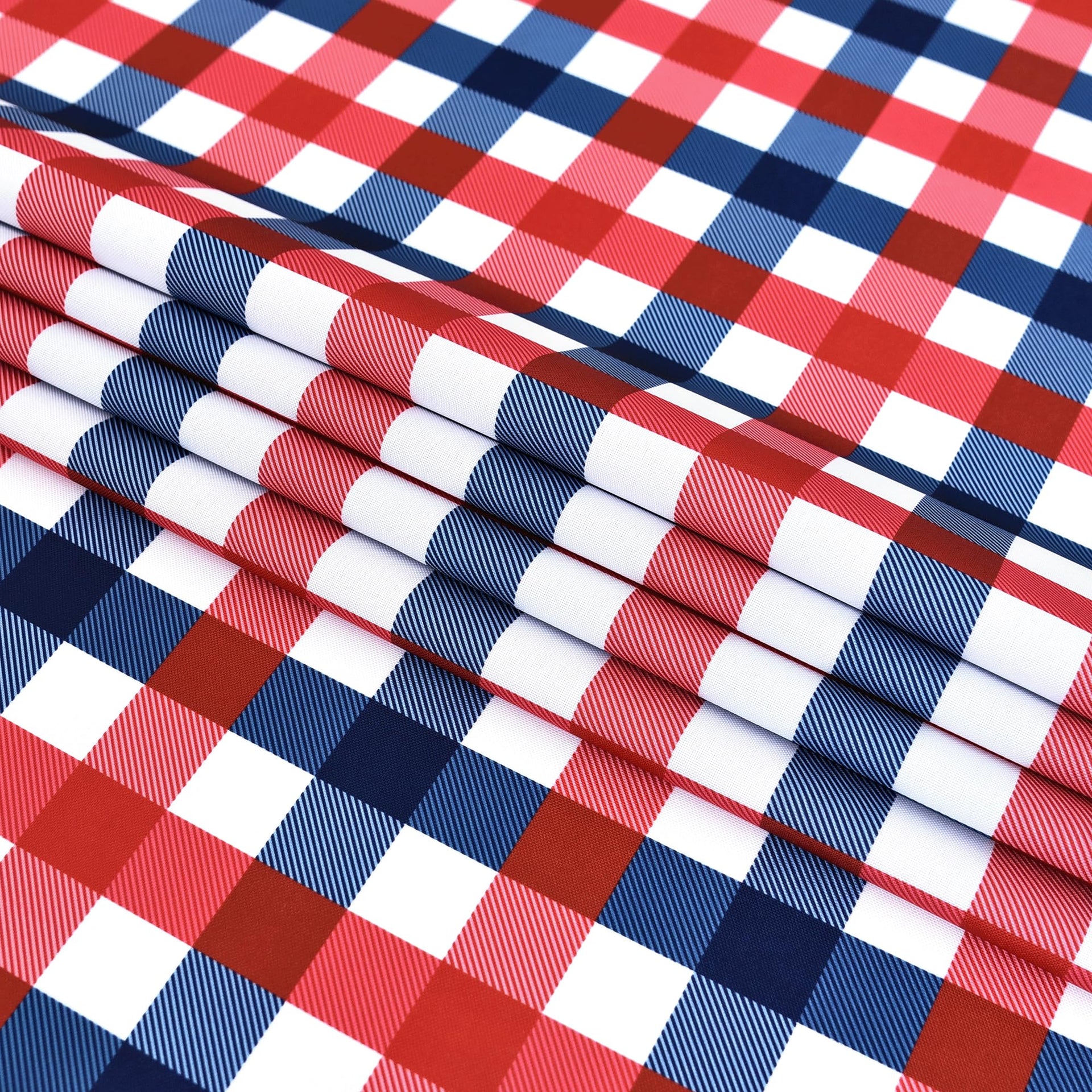 Classic Gingham 4th of July Tablecloth Fabric
