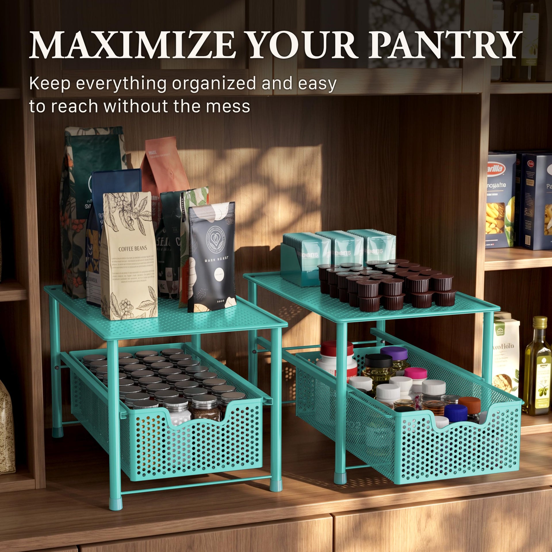 Stackable Under Sink Sliding Basket Drawer