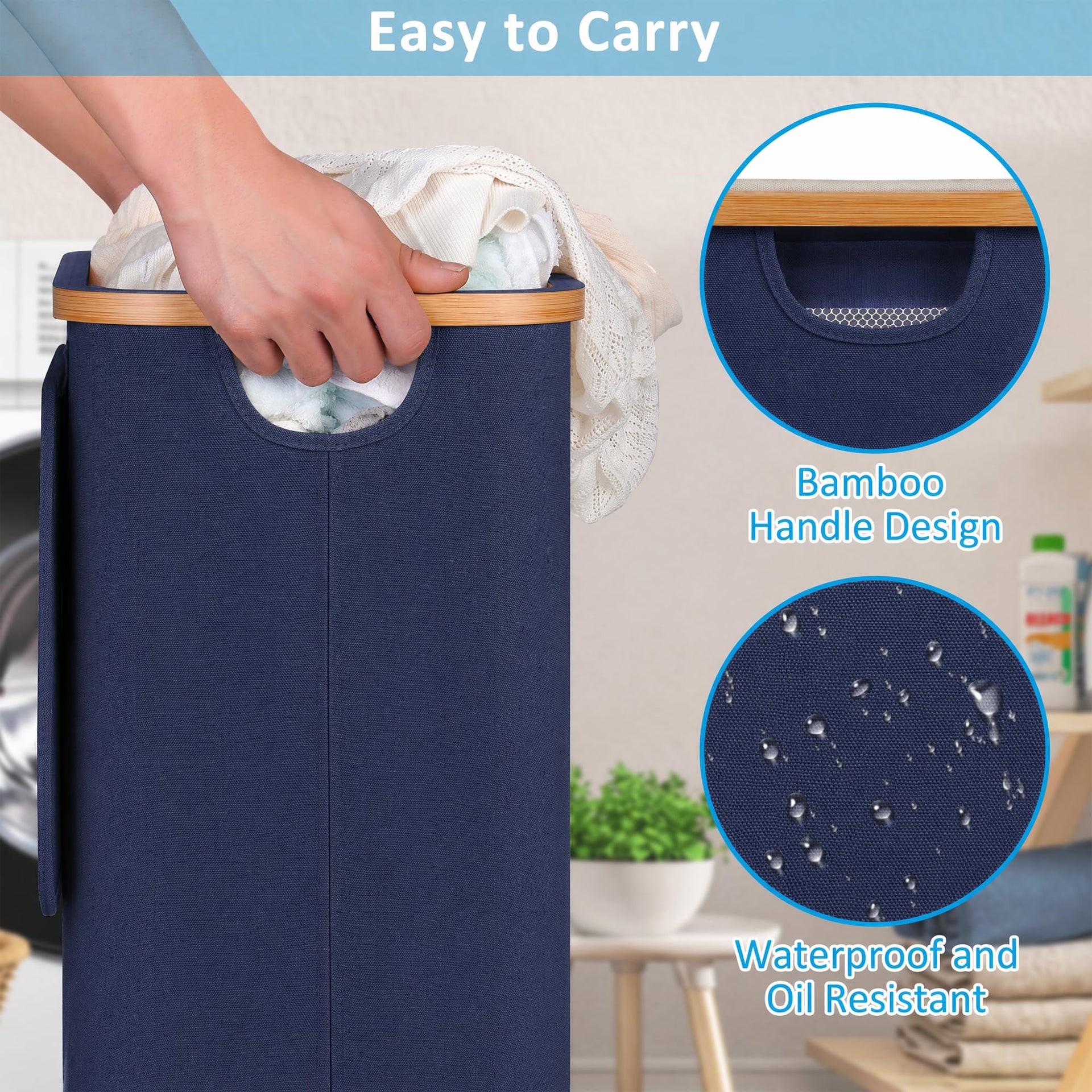 Slim Laundry Hamper with Wheels