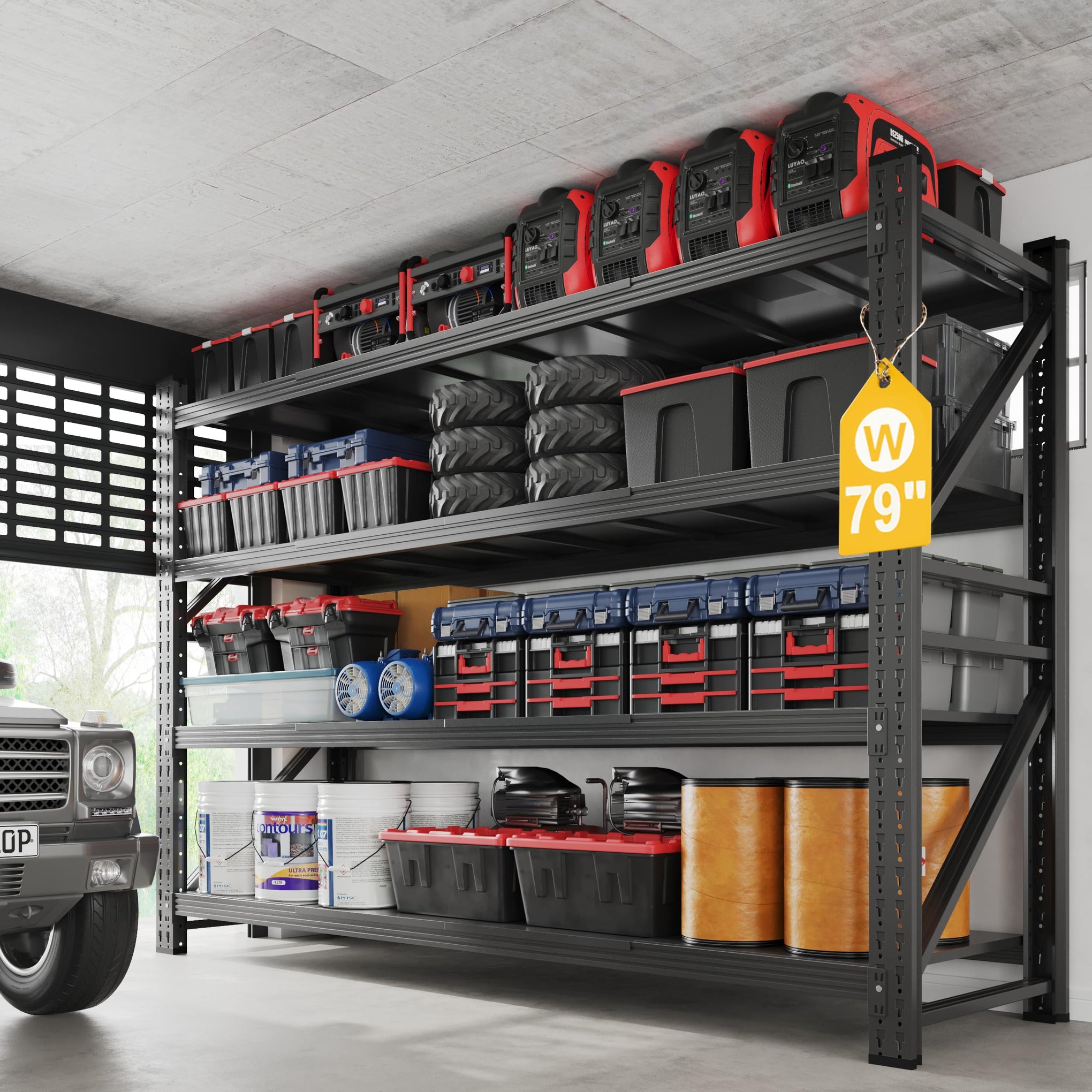 7000LBS Metal Steel Storage Shelves (4 Count)