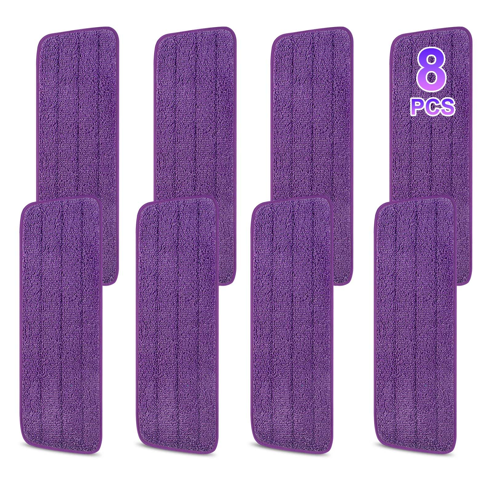 8 Pack 16.5 inch Reusable Mop Pads Microfiber Spray Mop Replacement Heads for Wet