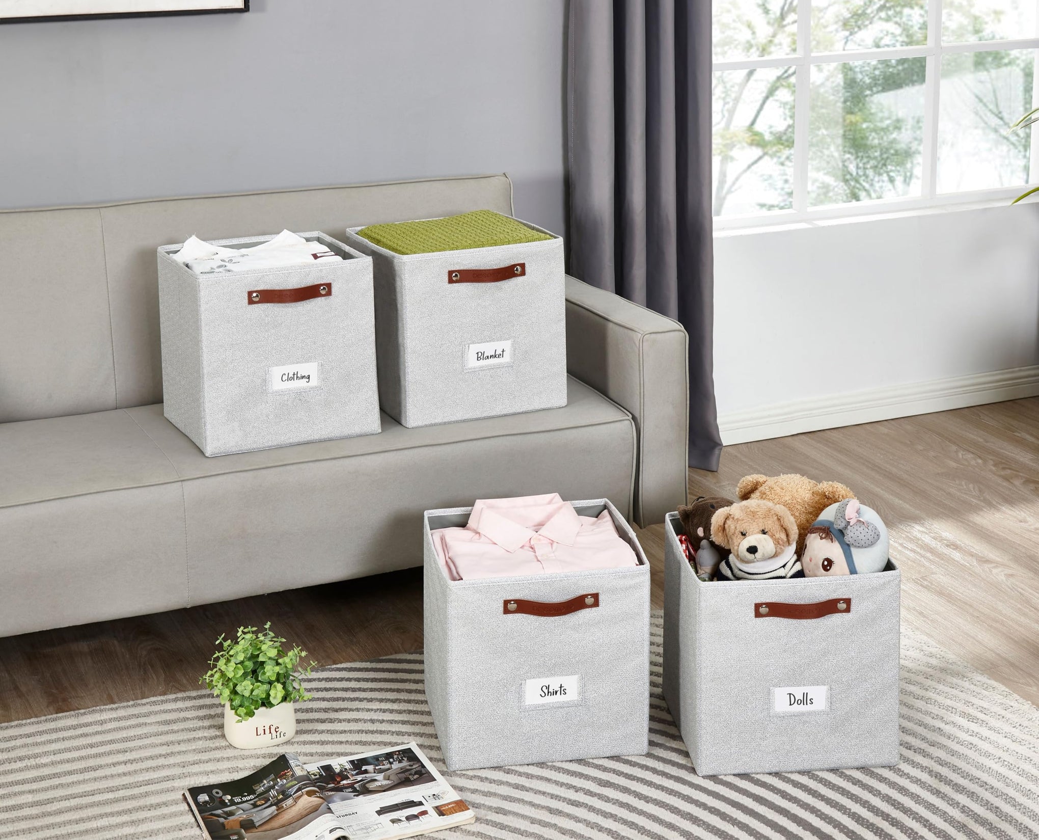 Storage Bins Cube Storage Bin with Labels (6 Count)