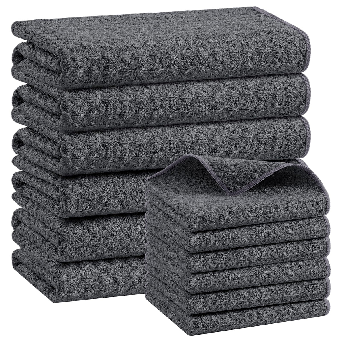 Microfiber Kitchen Towels and Dishcloths Sets (12 Count)