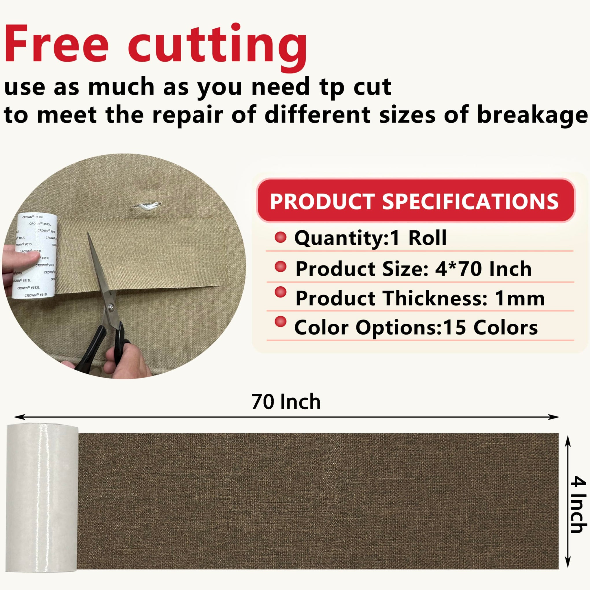 Linen Repair Tape 4x70 Inch Self
