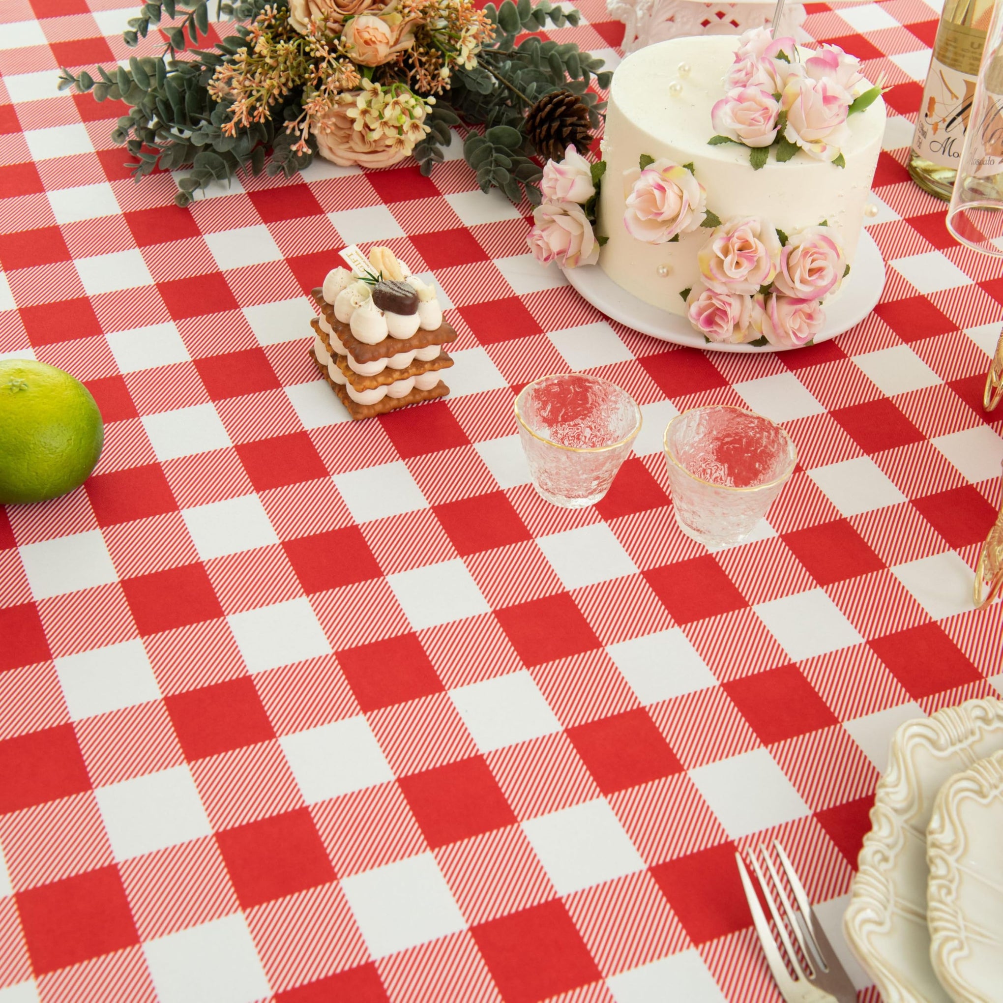 Waterproof Plaid Tablecloth Fabric