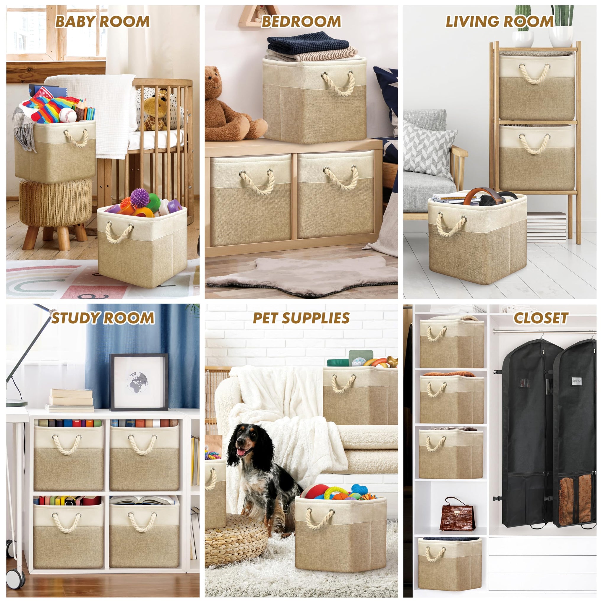 13" x 13" Large Fabric Storage Cubes (3 Count)