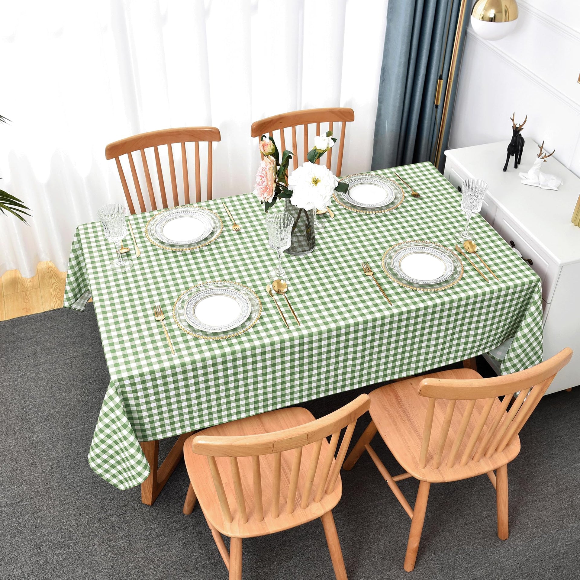Waterproof Plaid Tablecloth Fabric