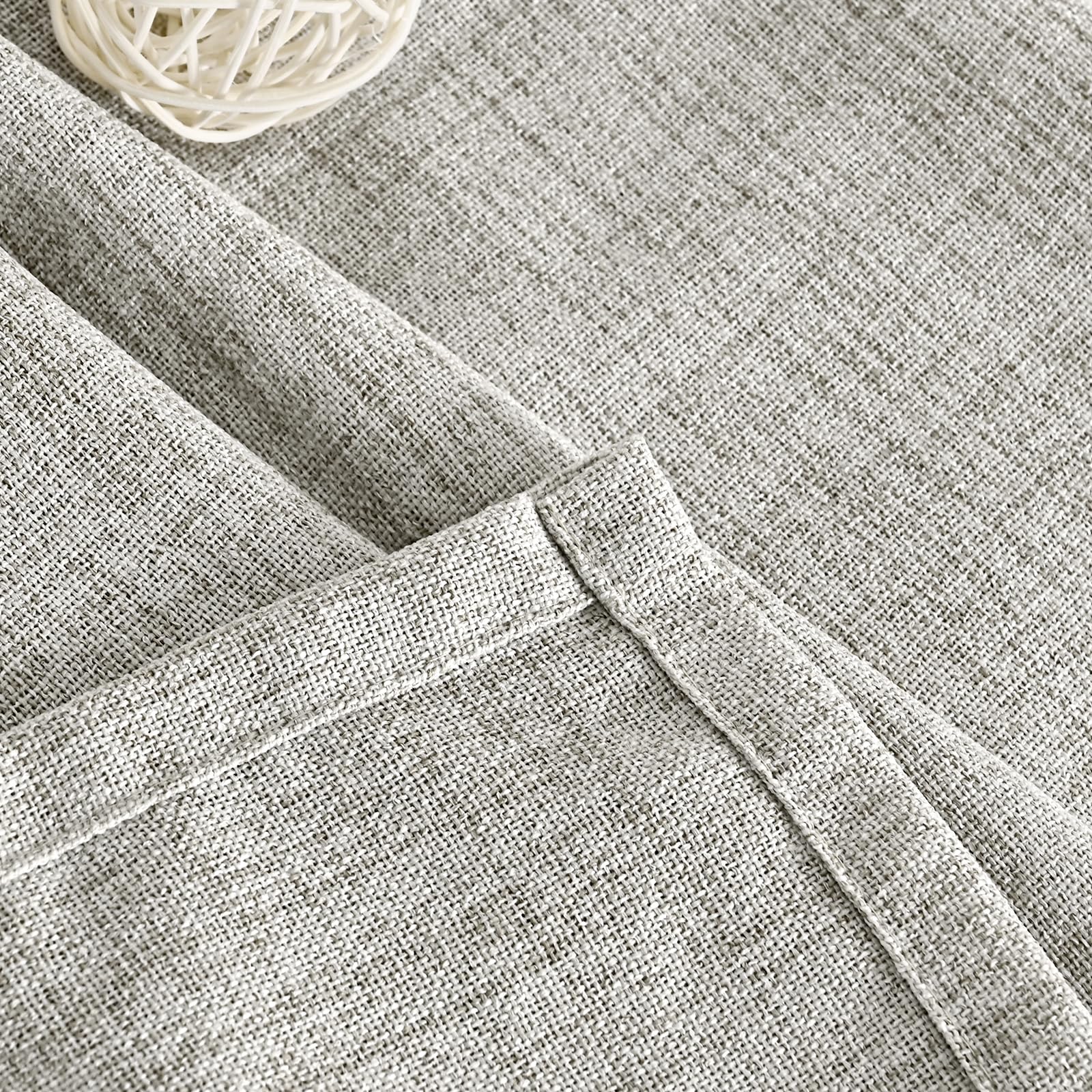Dark Grey Linen Curtains 45 Inch Length for Short Window (2 Count)