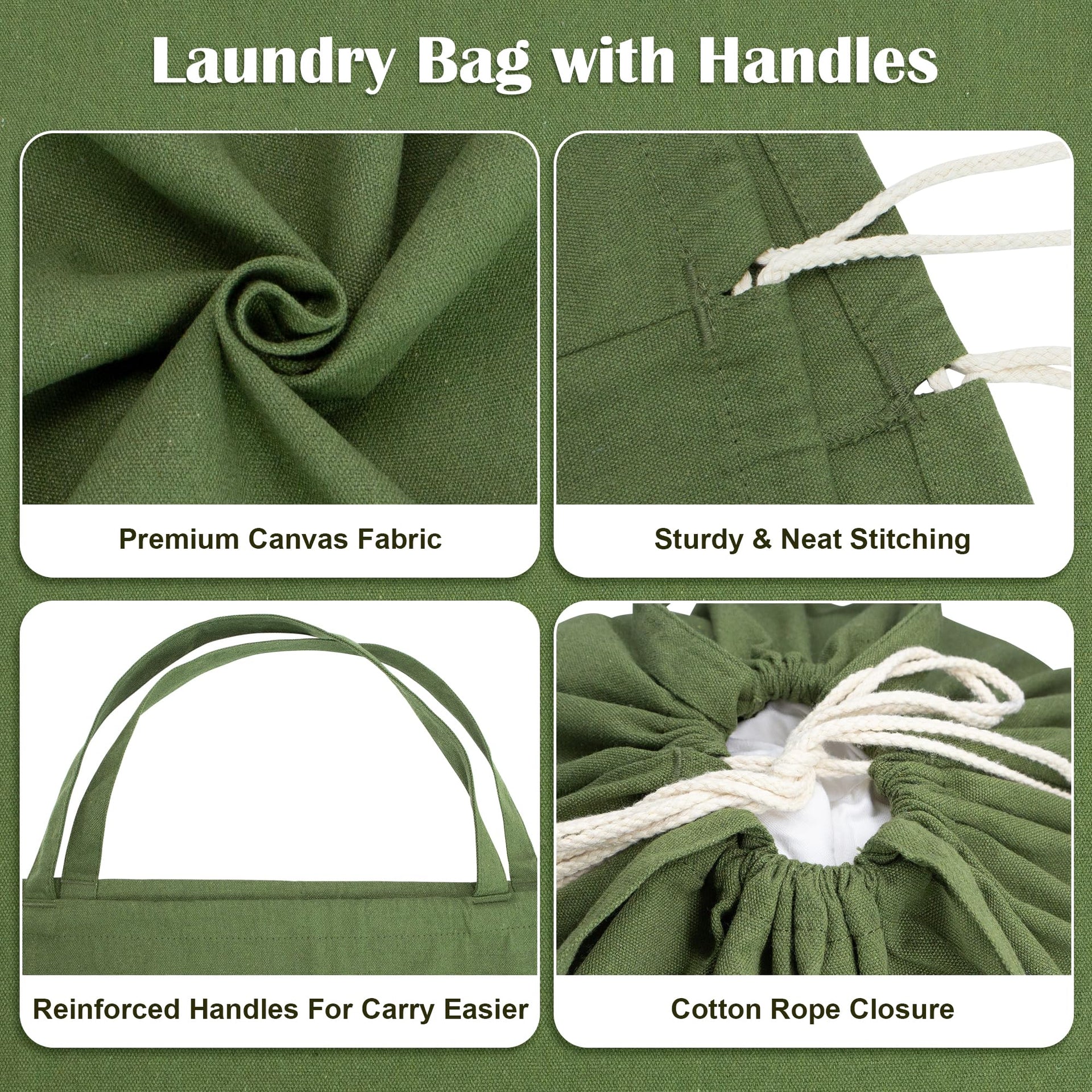 Canvas Laundry Bag 33"Wx 35"H