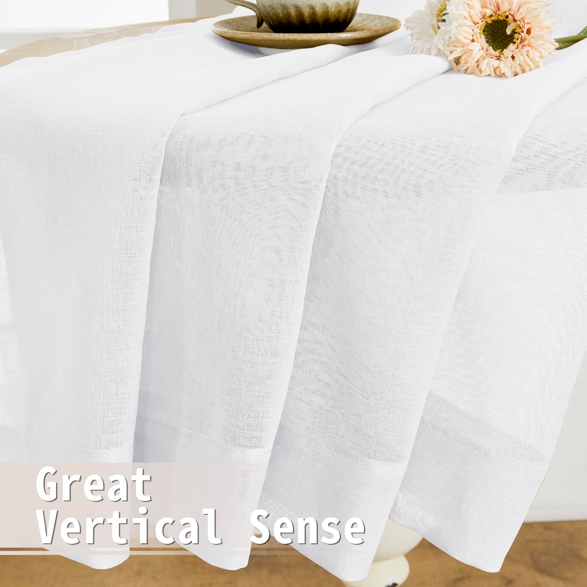 Sheer Door Curtain Closet Linen Textured Curtains Sheer Doorway Light Filtering Voile Patio Glass Doors Rod Pocket Curtain French Door