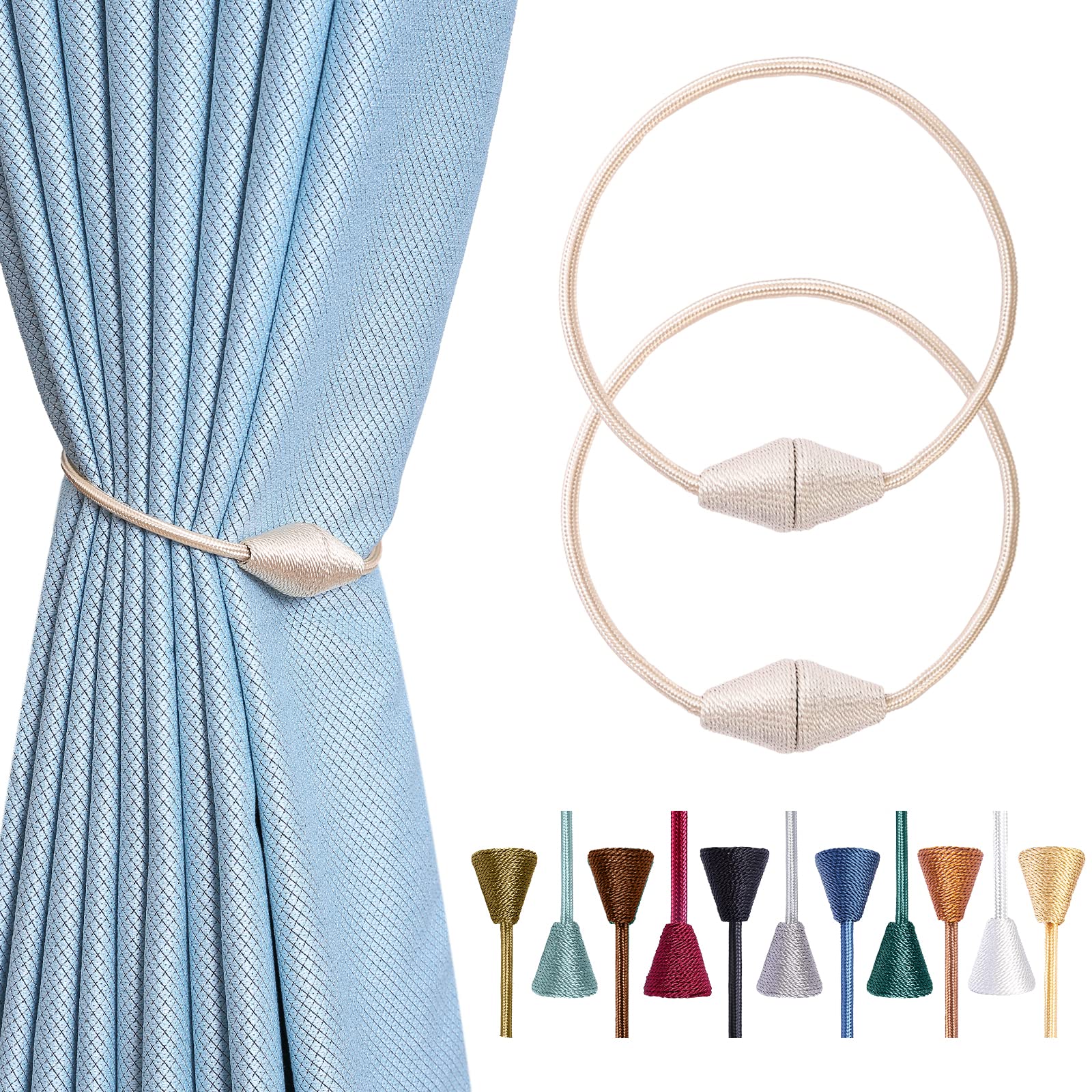 2 PCS Magnetic Curtain Tiebacks (2 Count)
