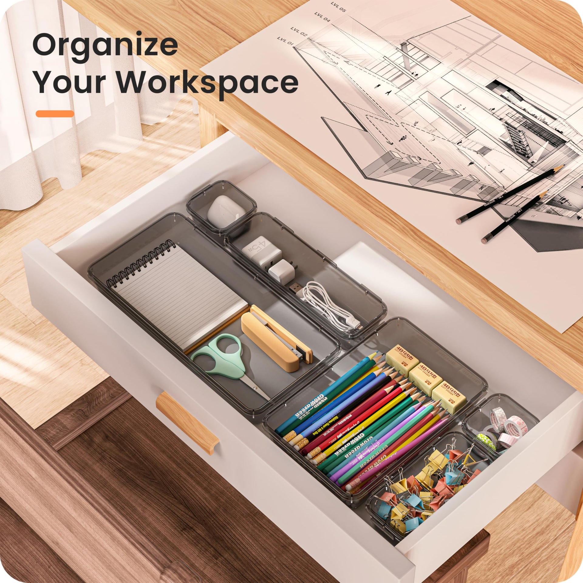 Military Grade】 Drawer Organizer (28 Count)