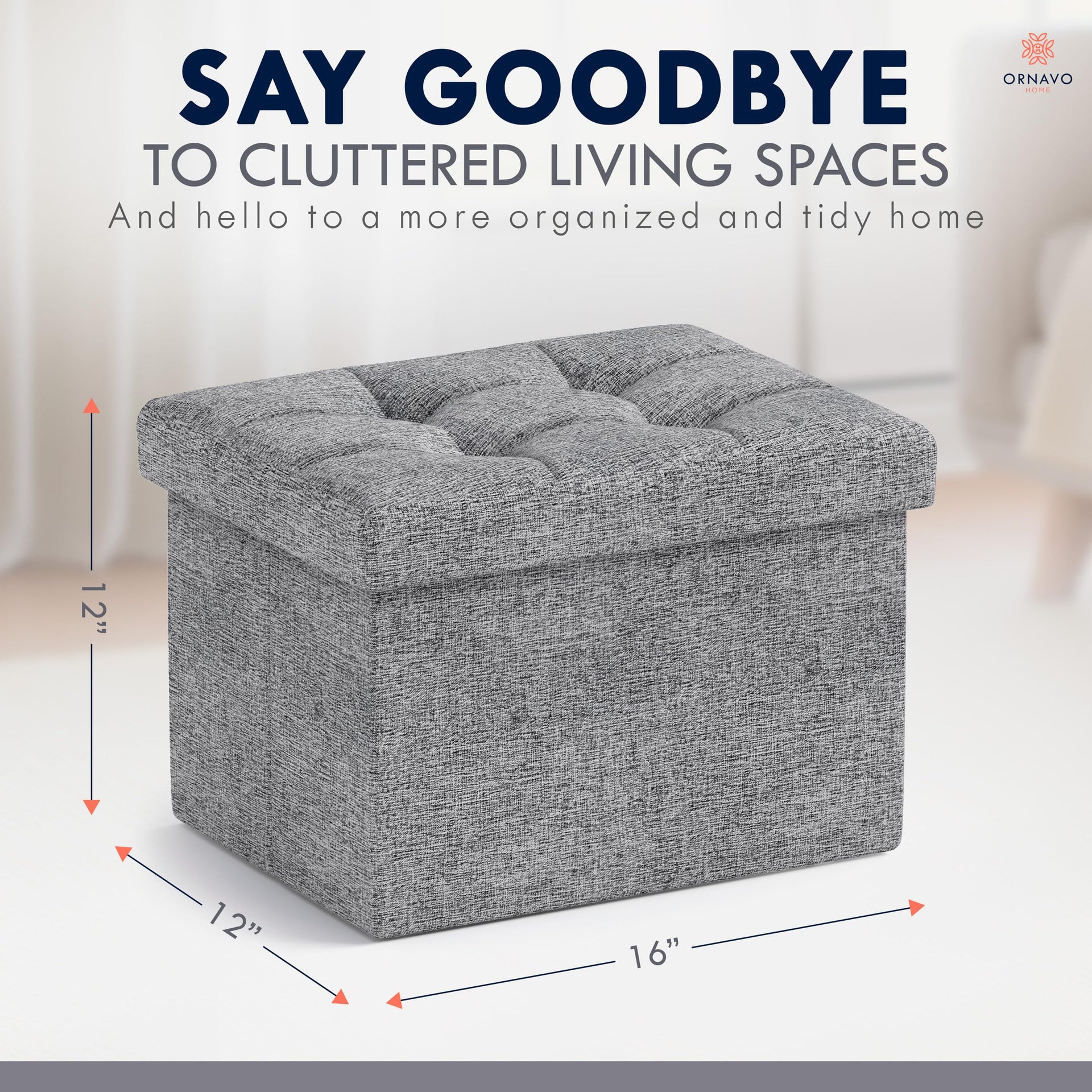 Small Rectangle Storage Ottoman