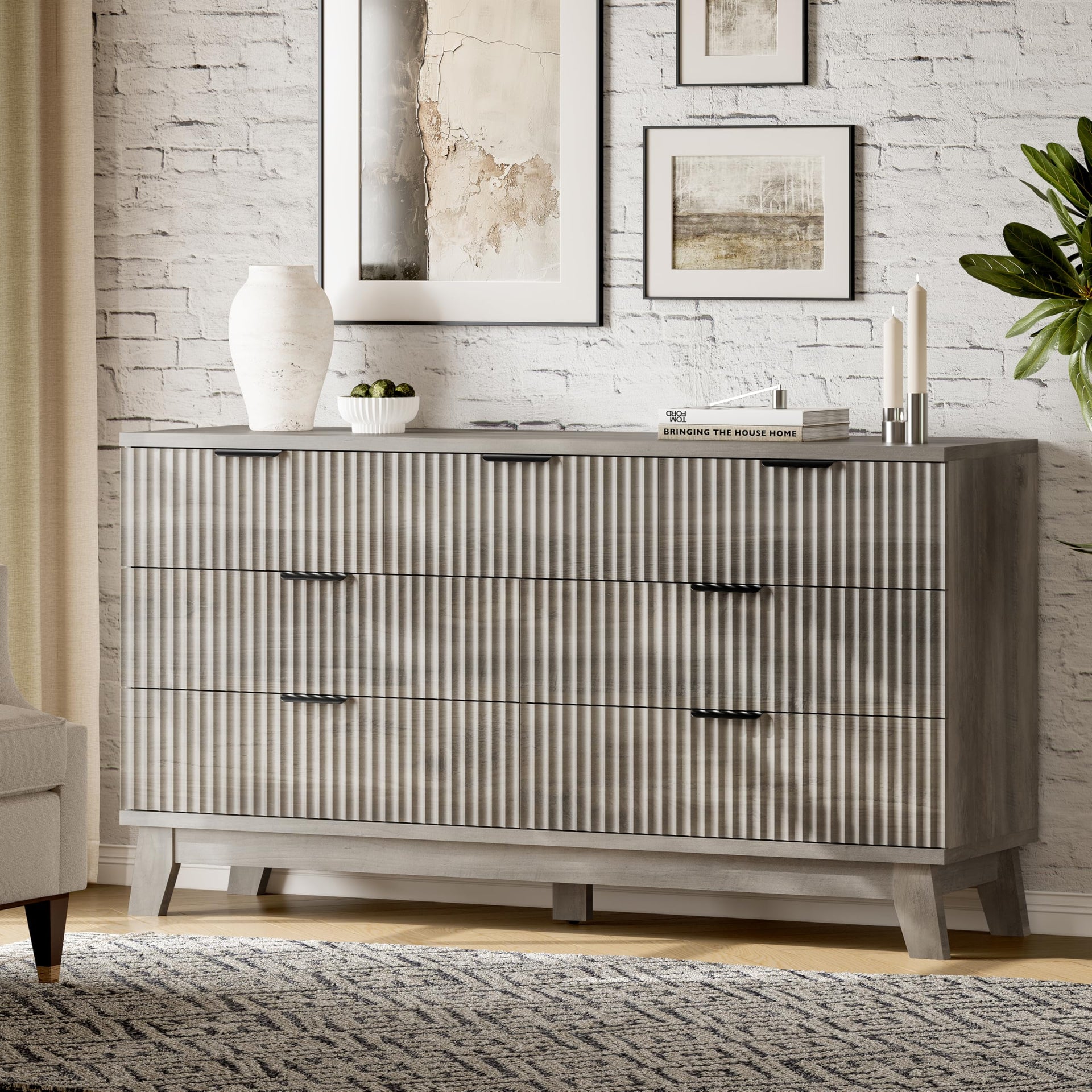 Fluted Dresser with 7 Drawers