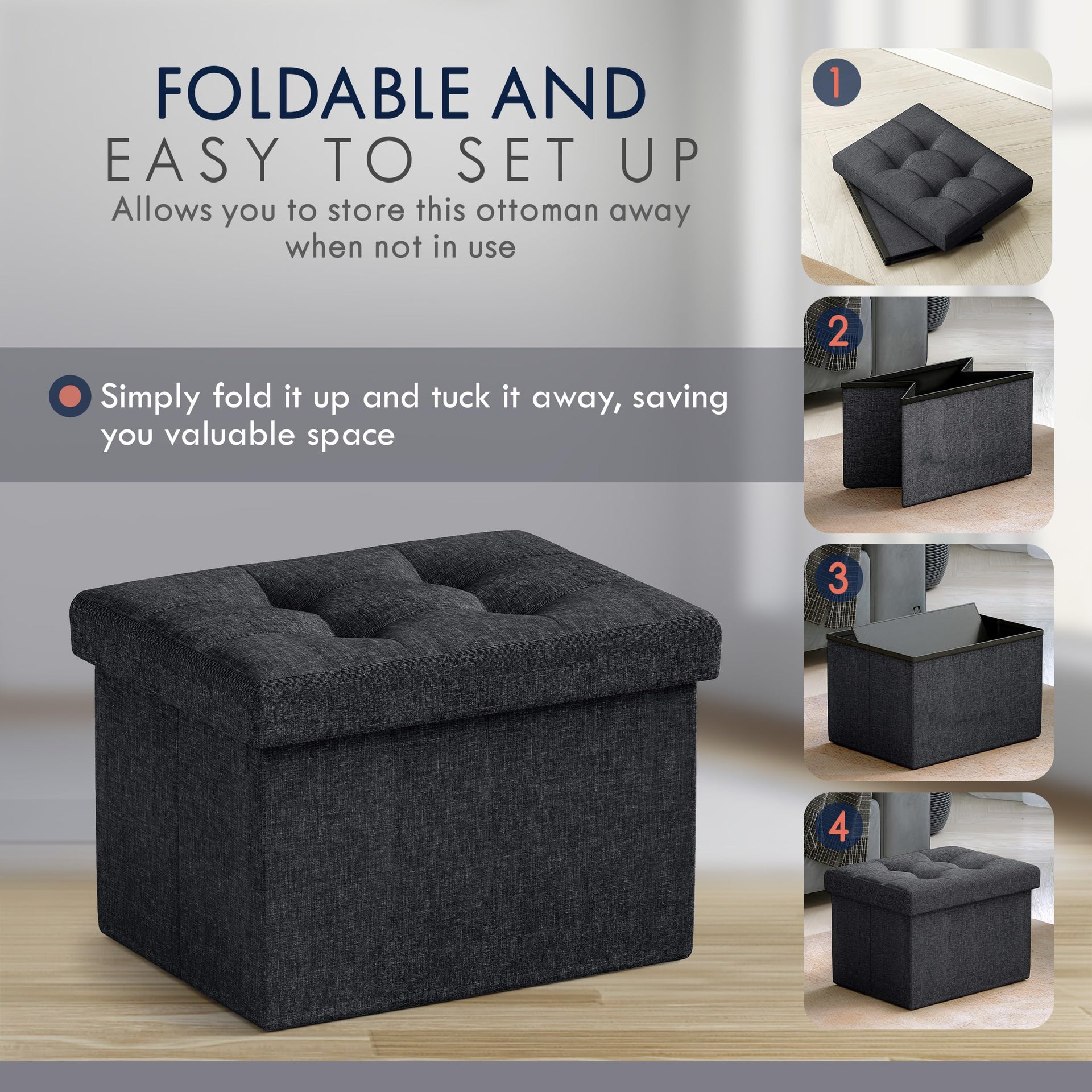 Small Rectangle Storage Ottoman