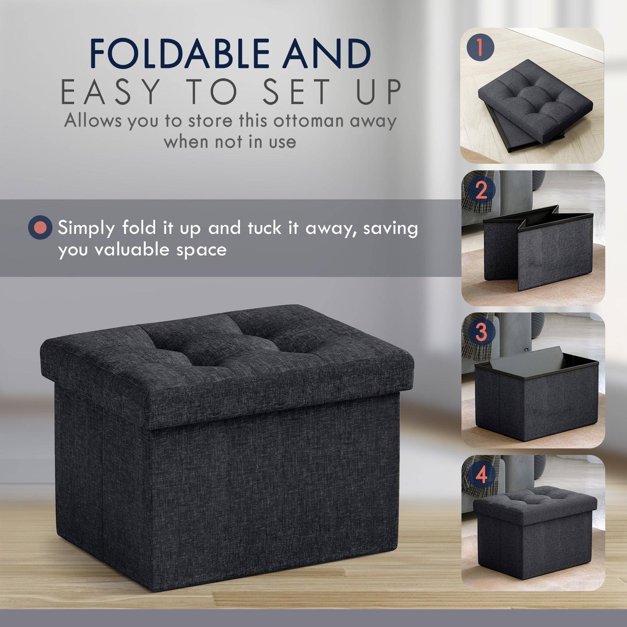 Small Rectangle Storage Ottoman