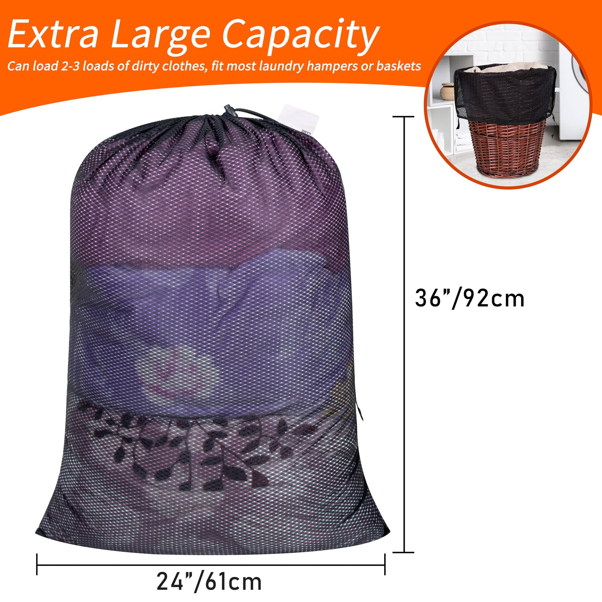 2 Pack Heavy Duty Diamond Mesh Laundry Bag (2 Count)