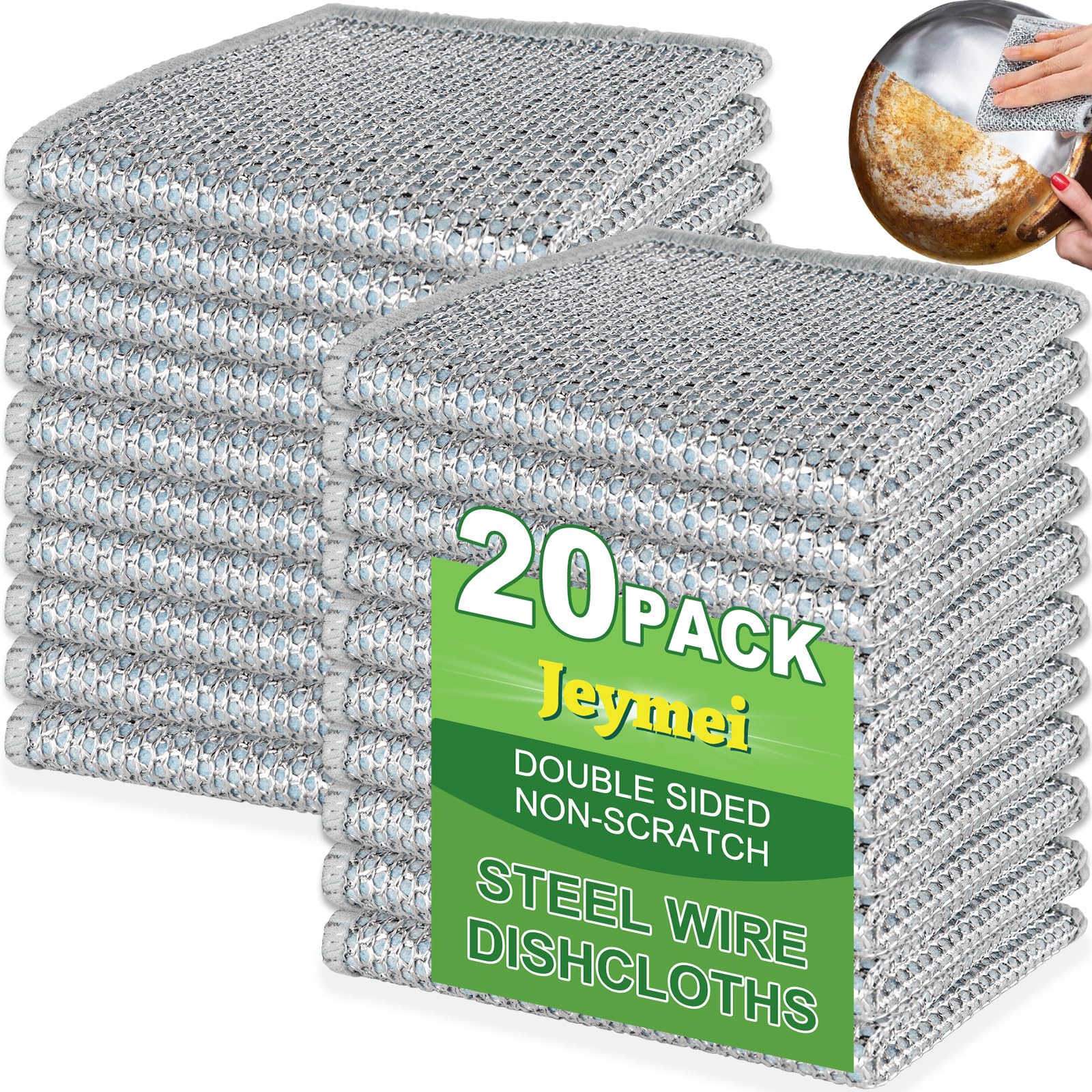 20pcs Non Scratch Wire Dishcloth