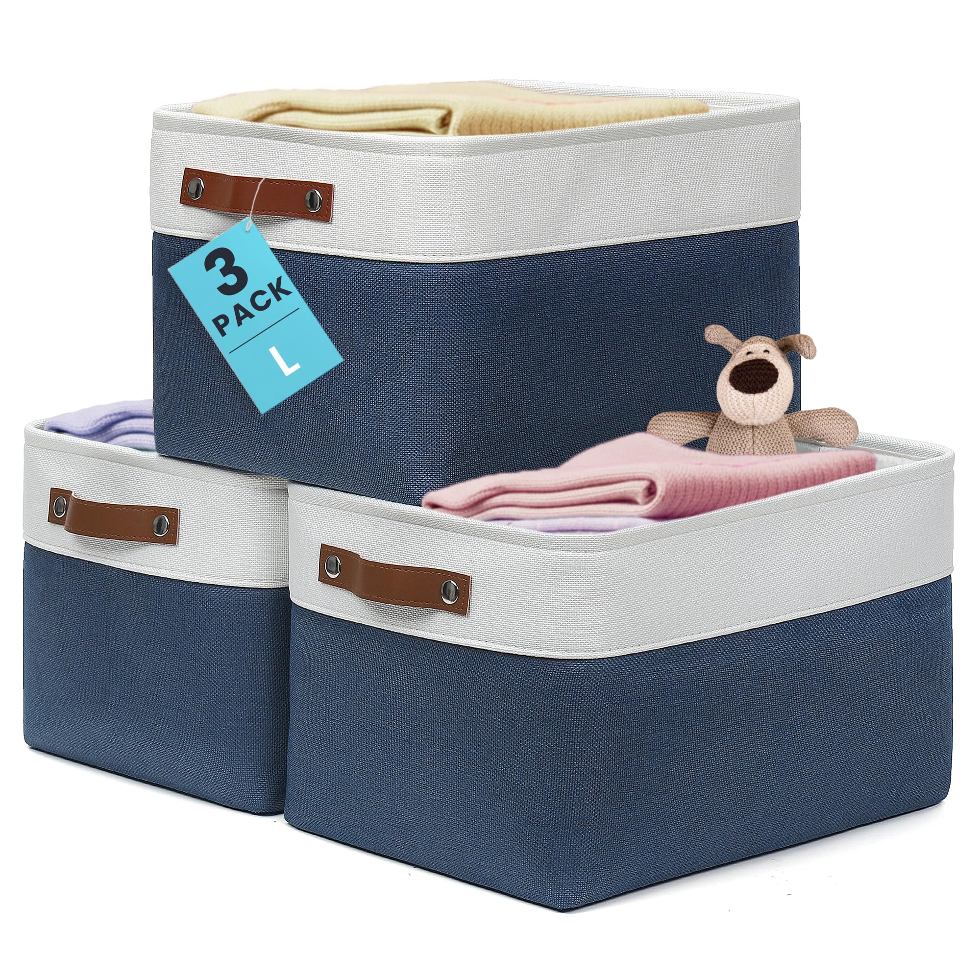 15x11in Canvas Storage Baskets 3 Pack (3 Count)