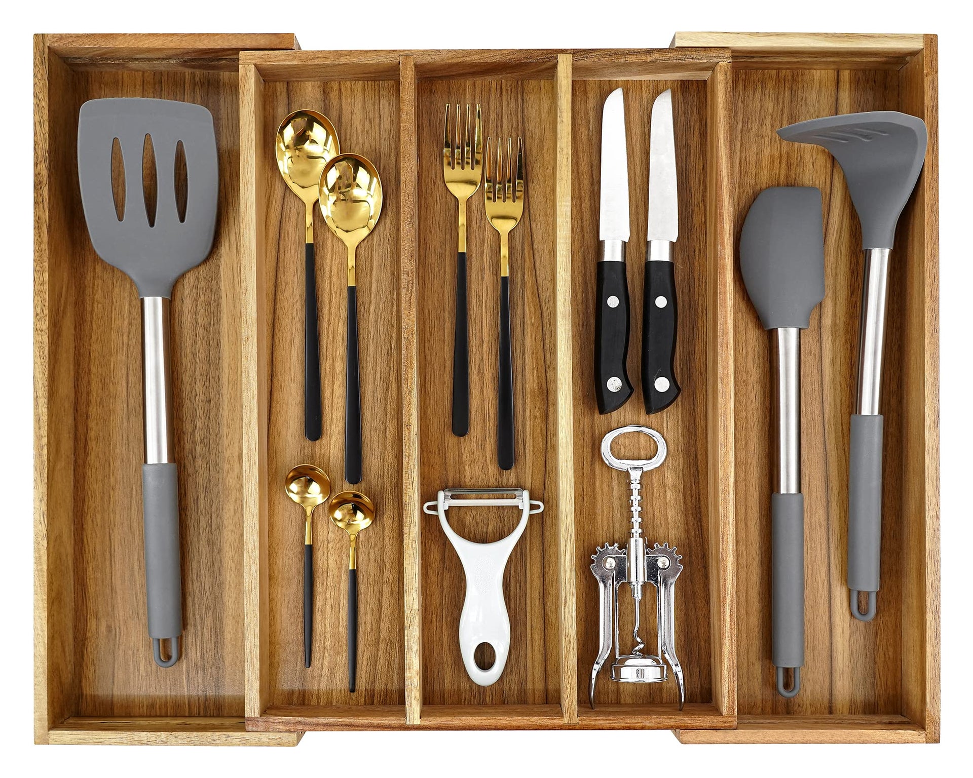 Luxury Acacia Silverware Organizer