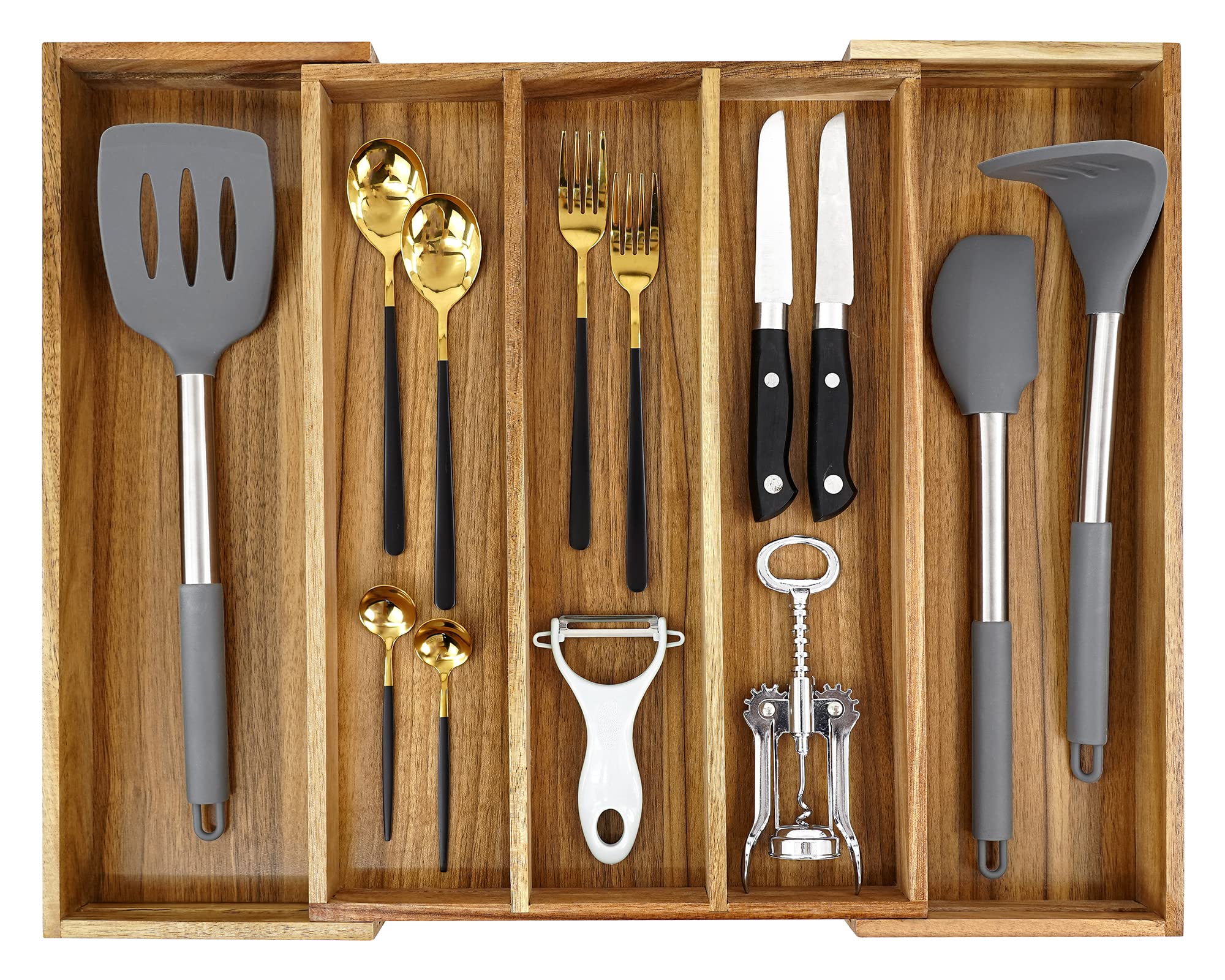 Luxury Acacia Silverware Organizer