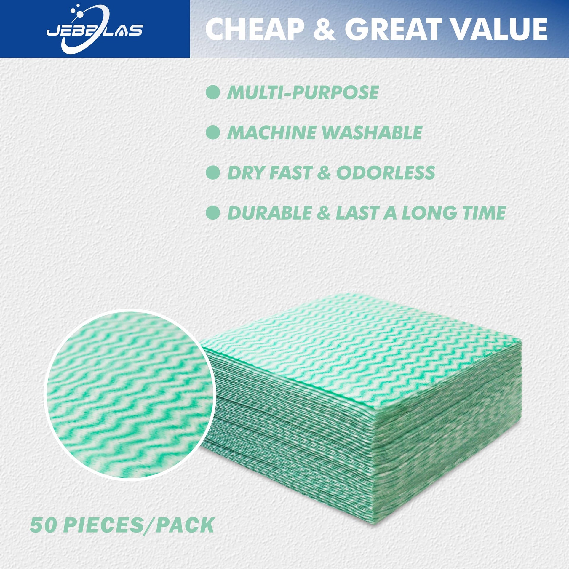 Handi Wipes Reusable Cloths Dry Cleaning Cloths Dish Towel Kitchen Towel Handy Cleaning Wipes (50 Count)
