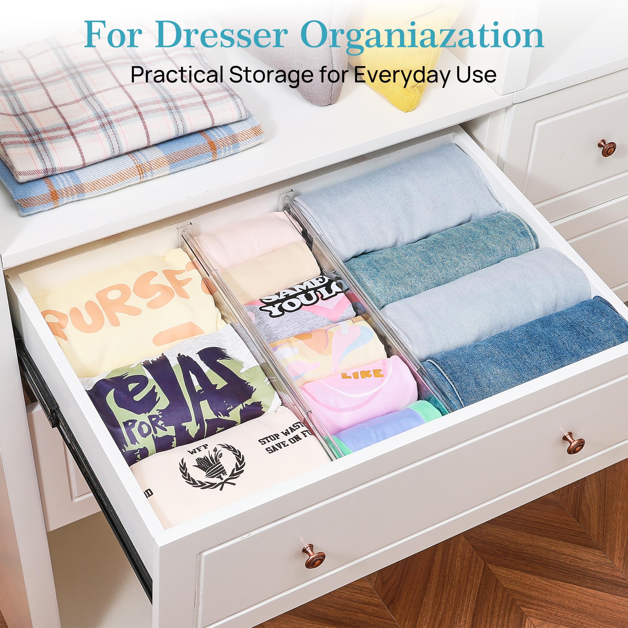 4" Regular Upgrade Drawer Dividers for Clothes (8 Count)