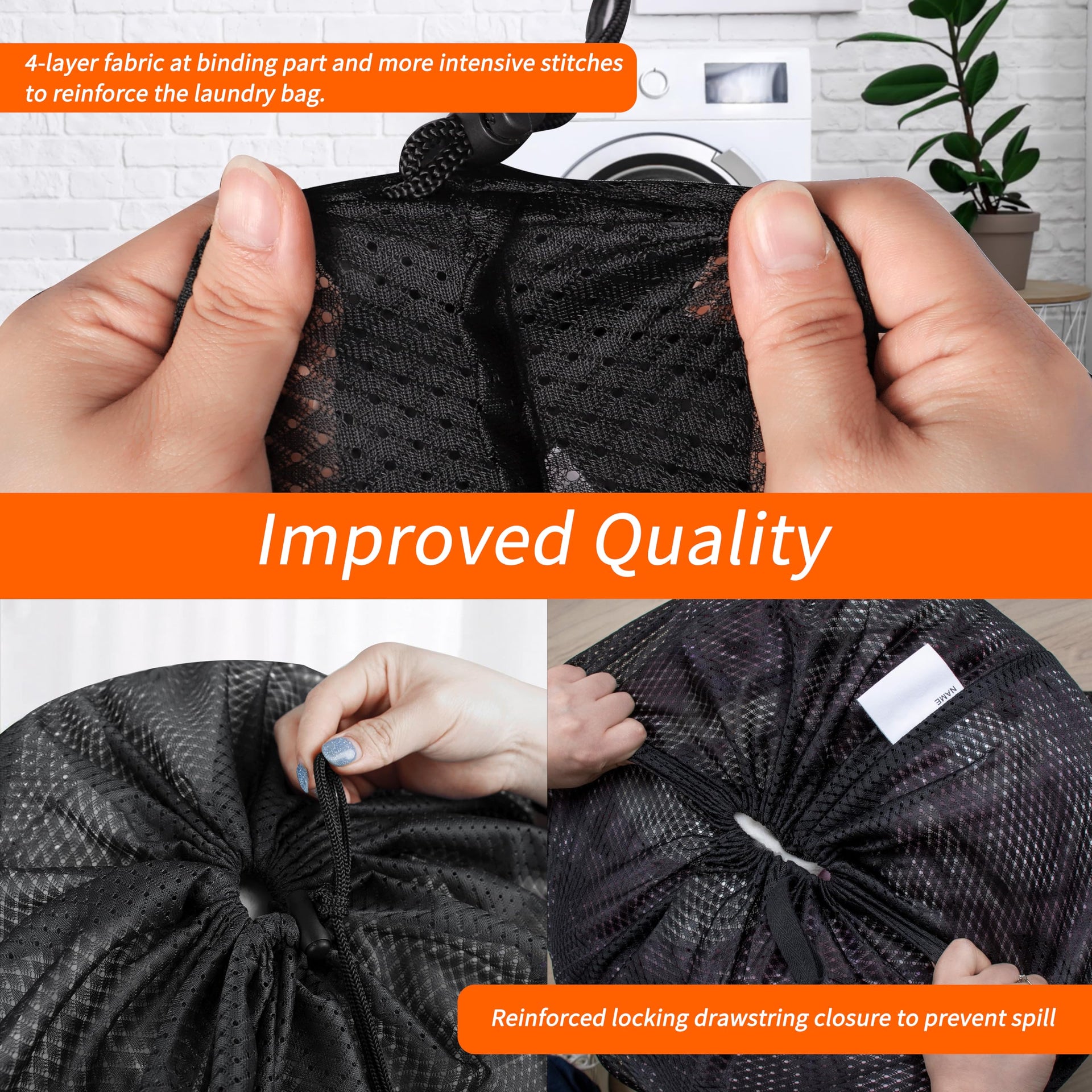 2 Pack Heavy Duty Diamond Mesh Laundry Bag (2 Count)
