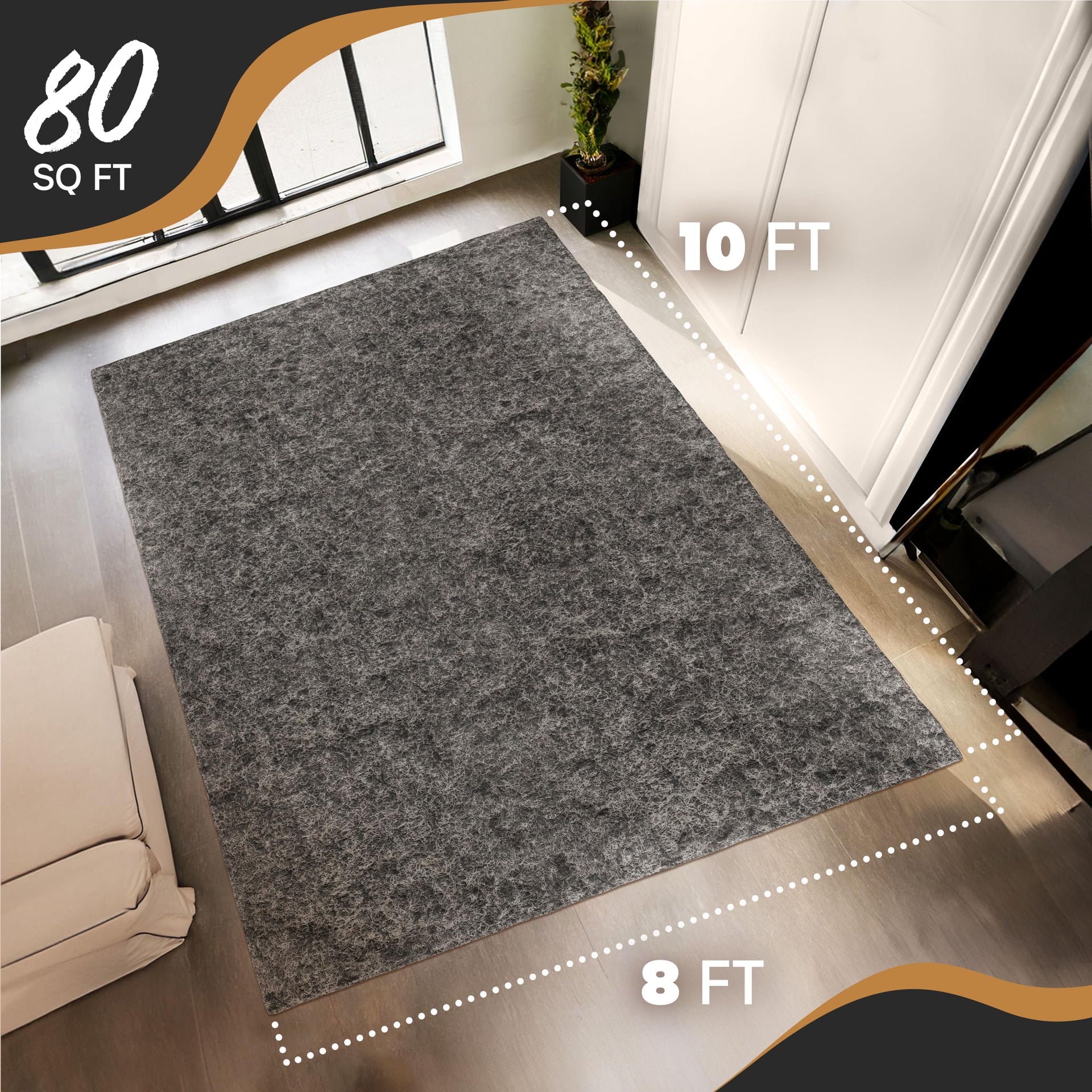 Felt Rug Pad 8 x10 ft (80 Sq Ft)