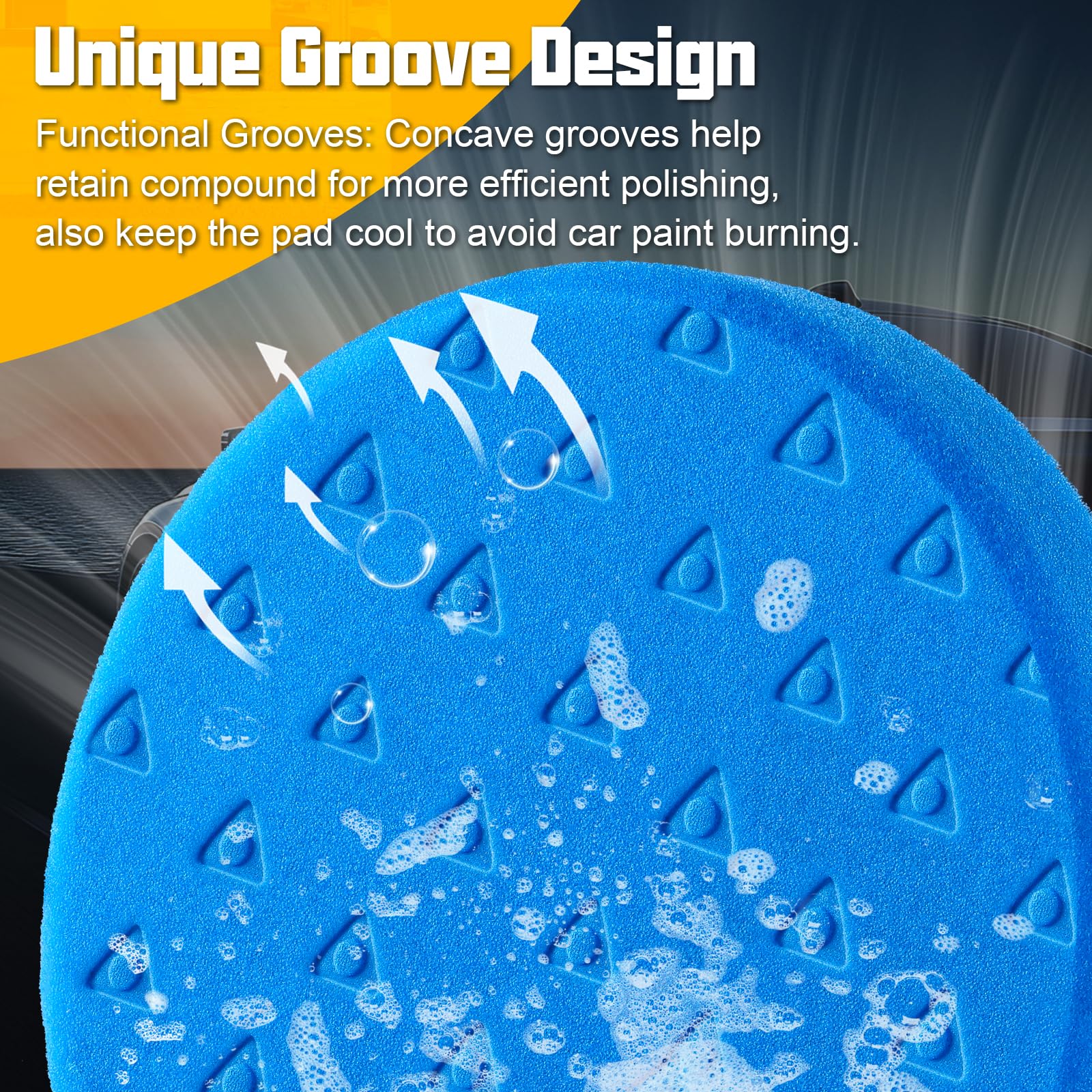 Polishing Pad 7.5 Inch 6 Pcs Foam Buffing Pads for Car Detailing (6 Count)