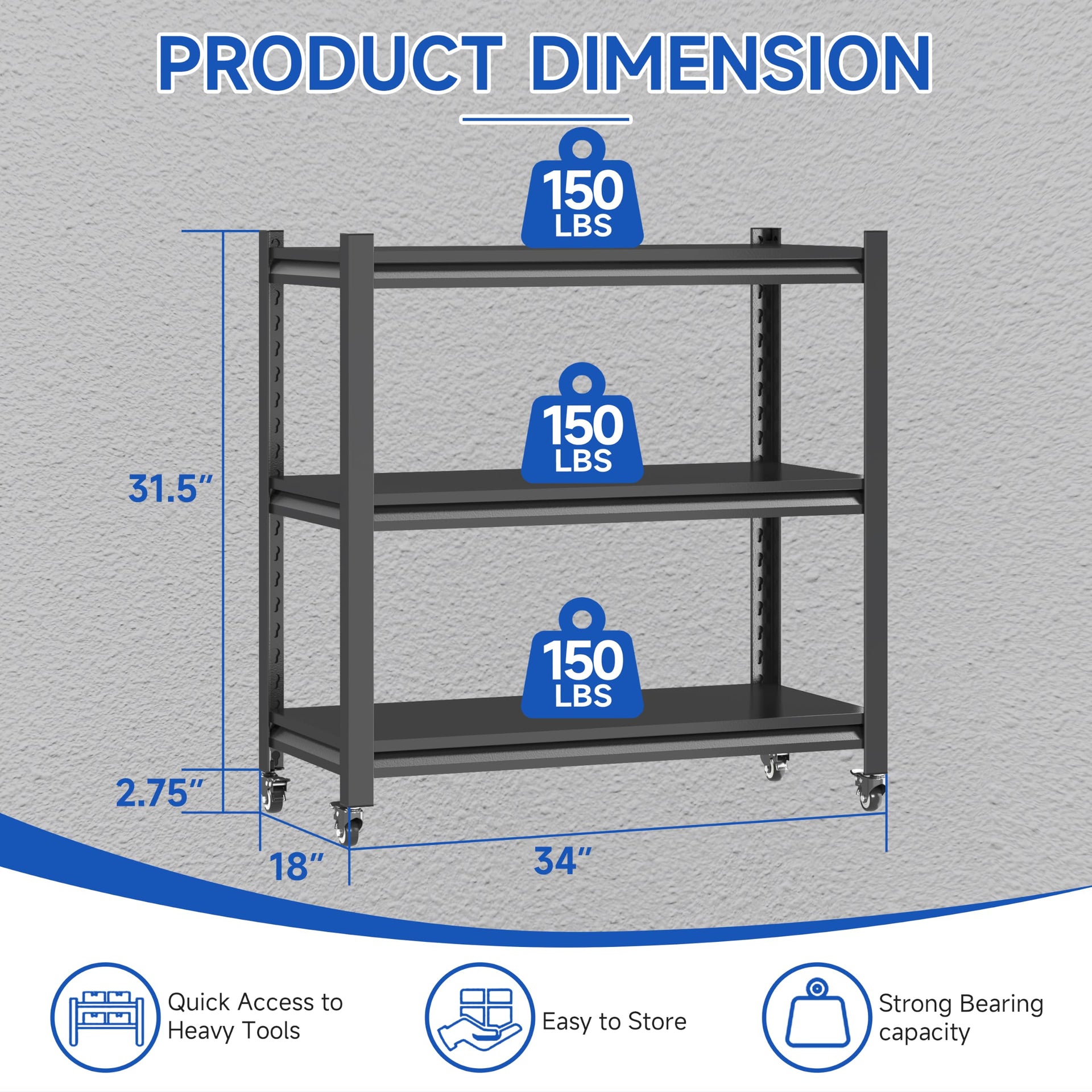 3 Tier Adjustable Garage Storage Shelving