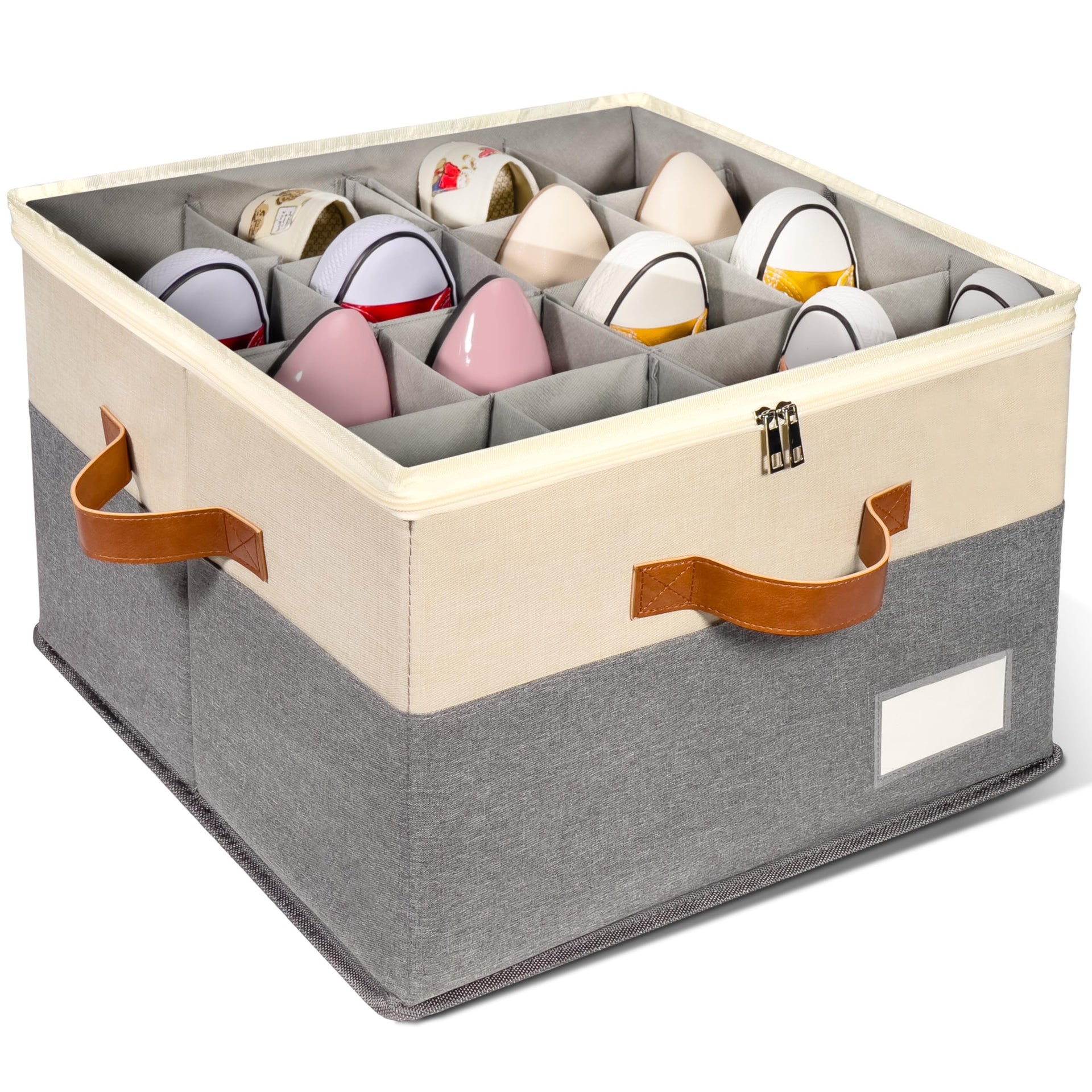 1 Pack Shoe Organizer for Closet with Adjustable Divider Shoe Storage Box