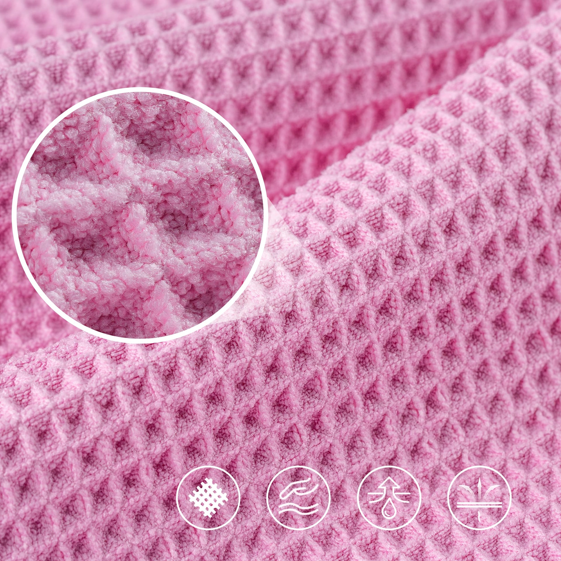 430 GSM Poly Blend Microfiber Quick Dry Waffle Bath Towel (4 Count)