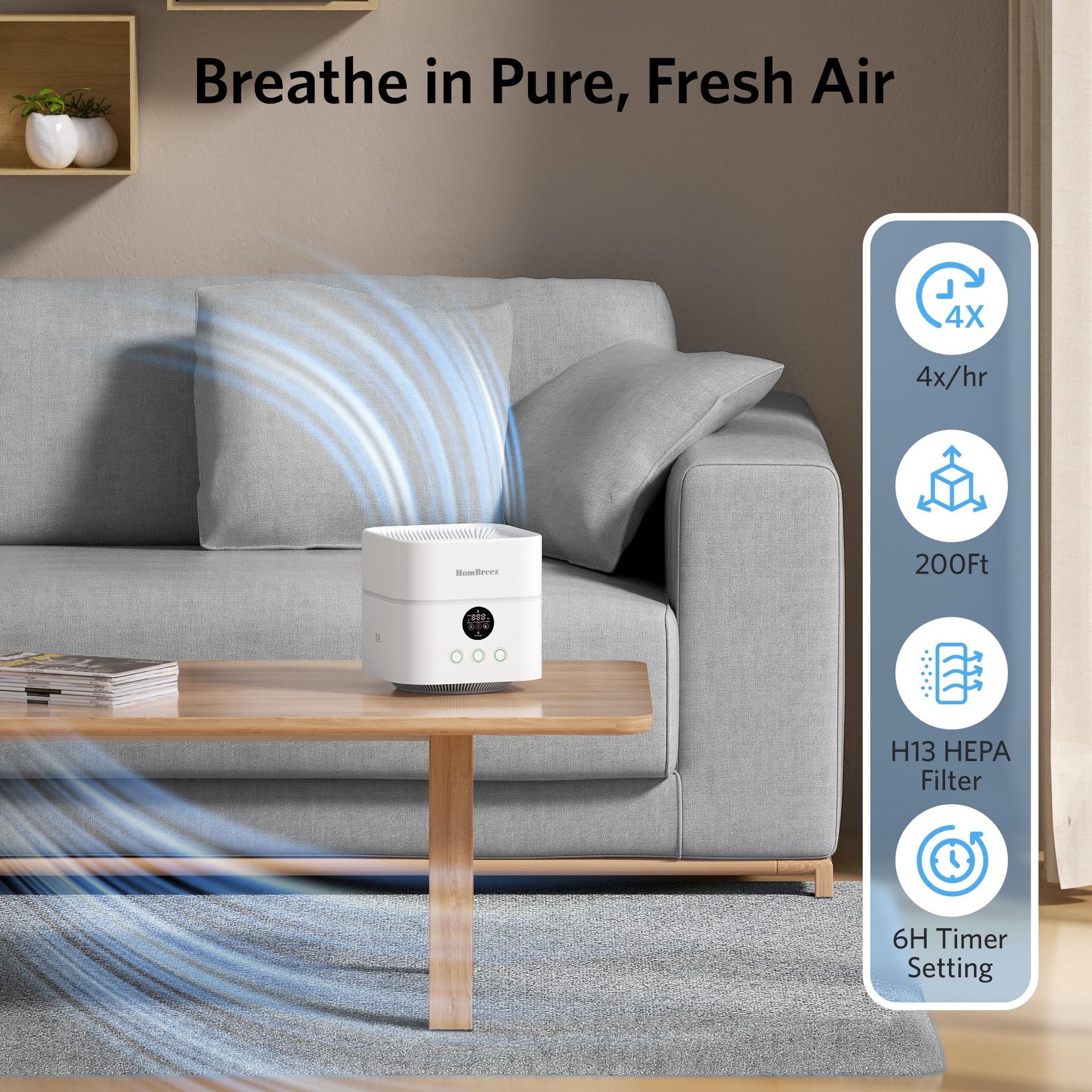 Air Purifier and Humidifier Combo for Bedroom