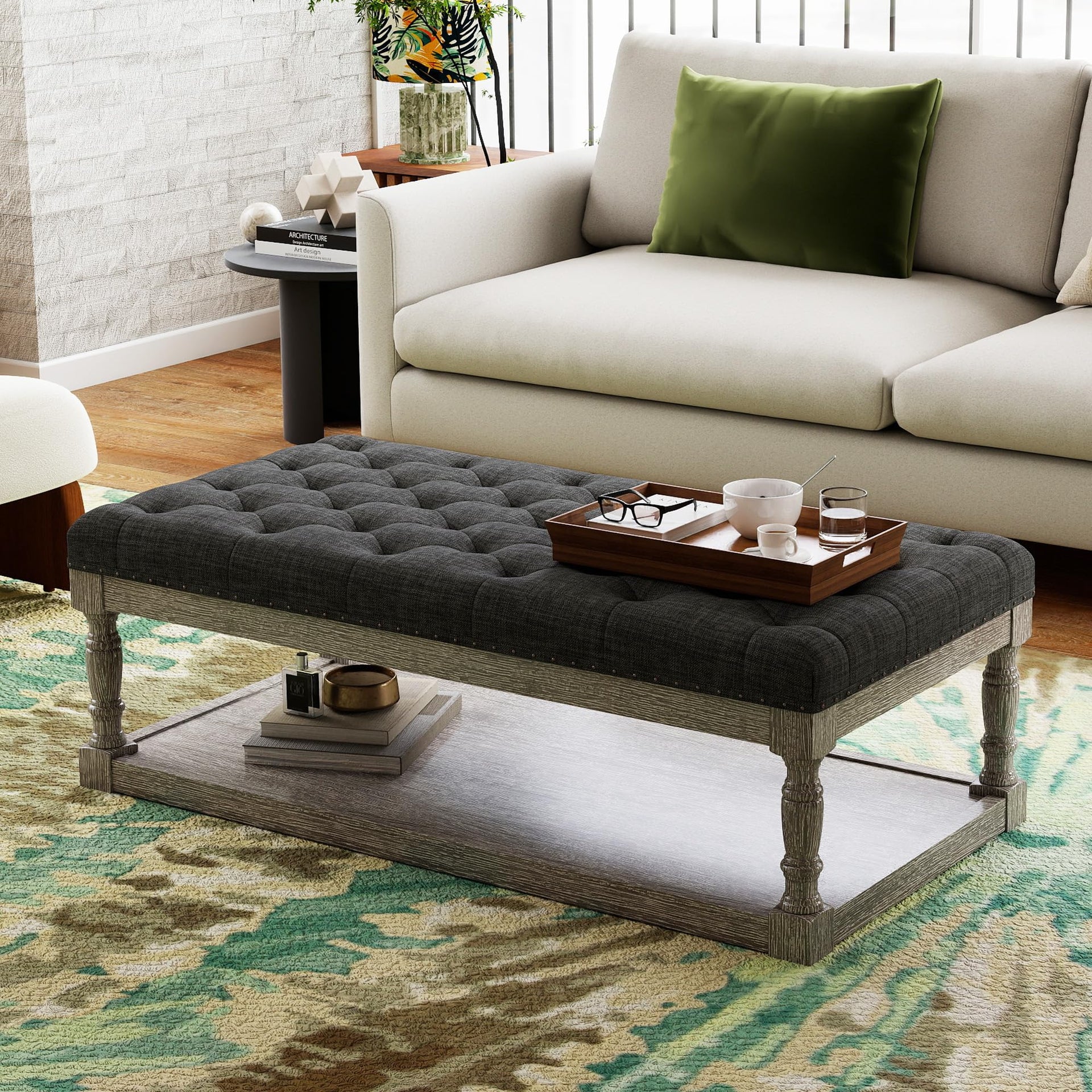 48" Large Ottoman with Storage Coffee Table