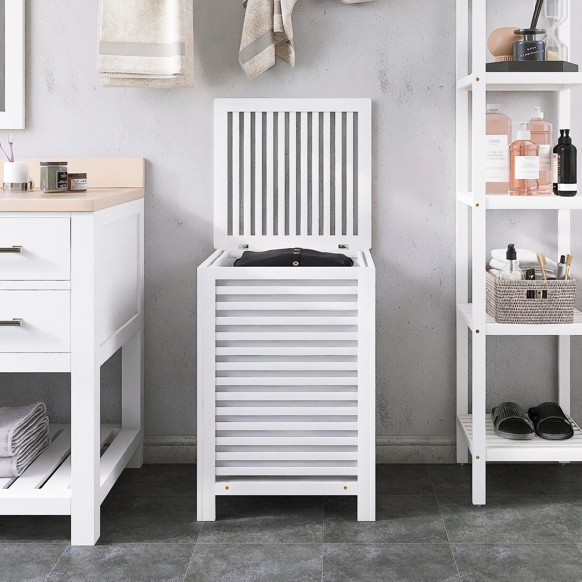 Double Laundry Hamper with Lid