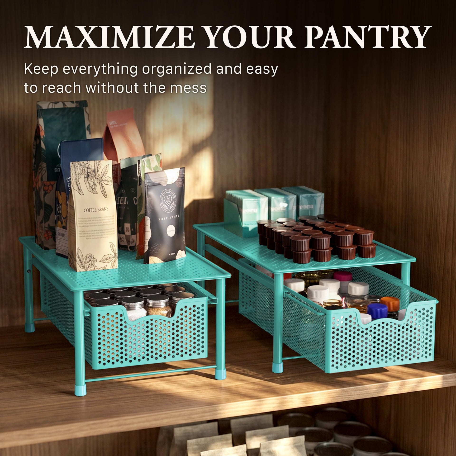 Stackable Cabinet Basket Drawer Organizer