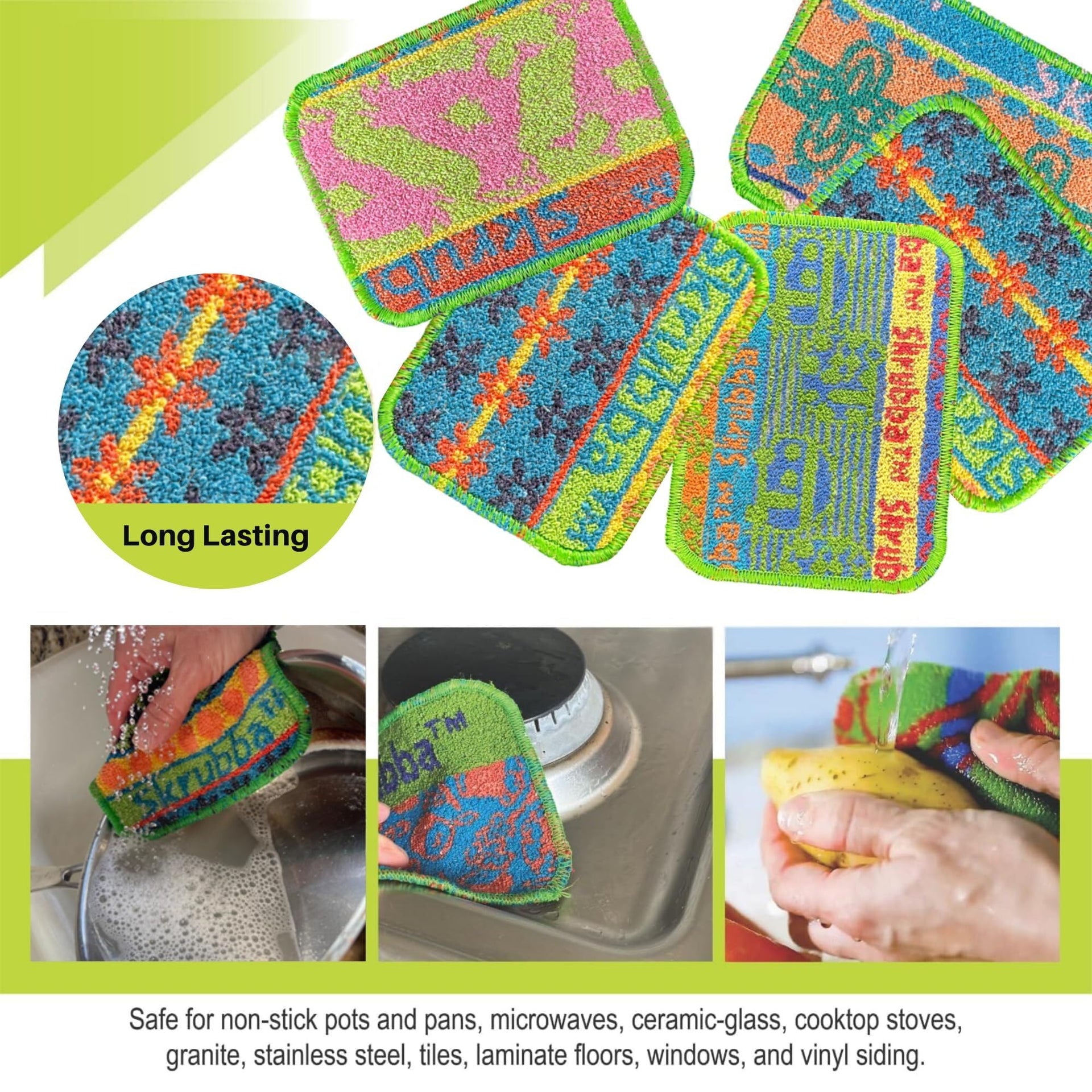 Skrubba 6 Pack Reusable Dish Scrubbers (6 Count)