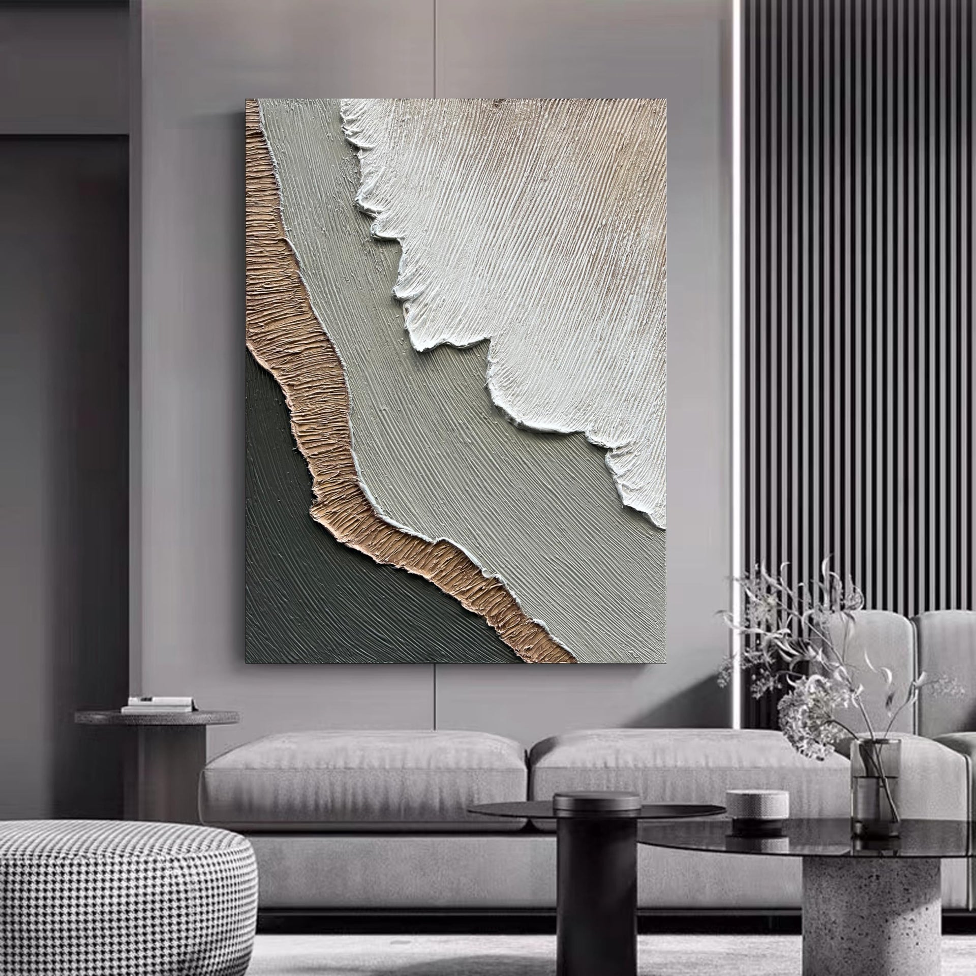 Art Hand Painted Beach Wave Landscape Oil Painting 40x28 Inch Abstract Wall Decorative Art