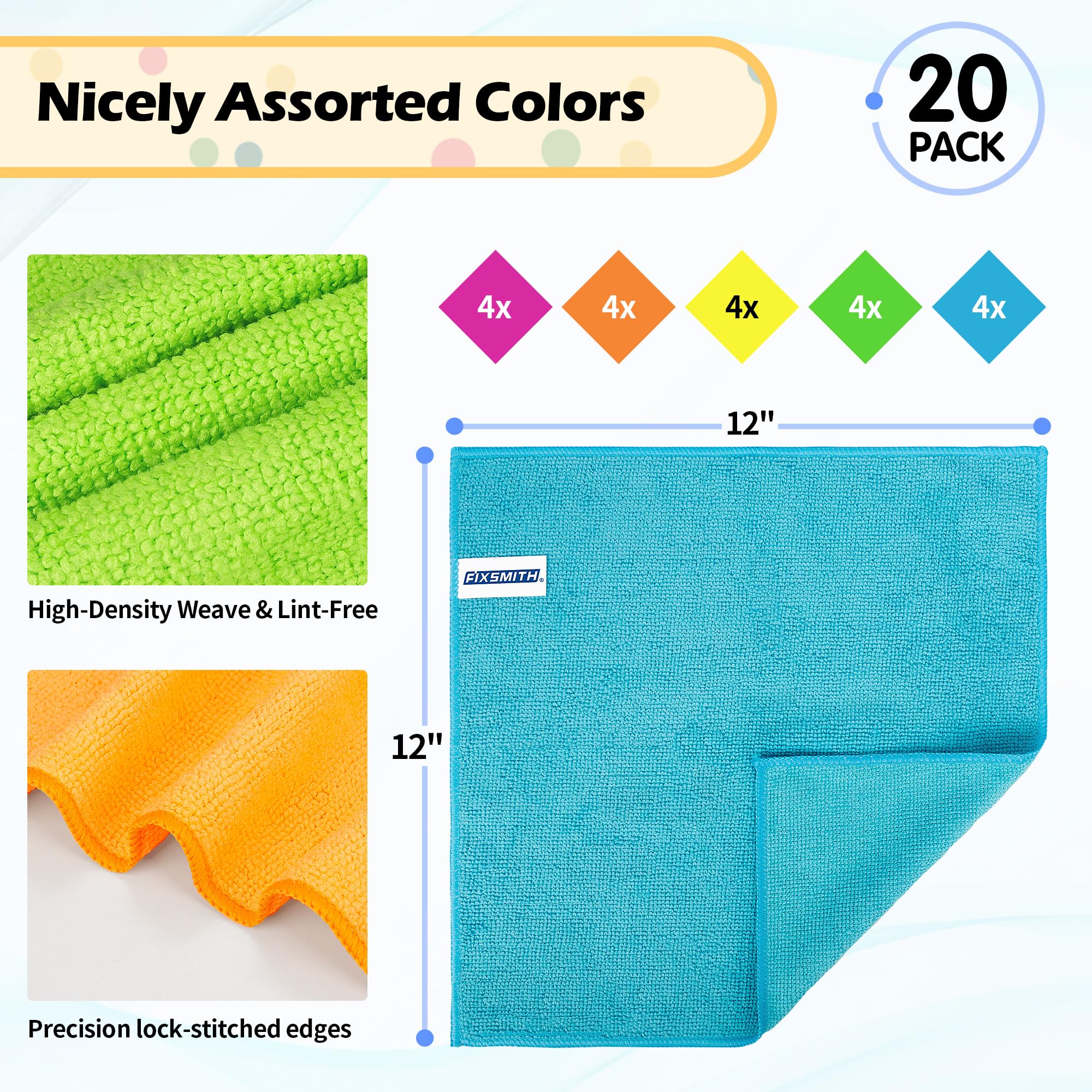 Microfiber Cleaning Cloth (20 Count)