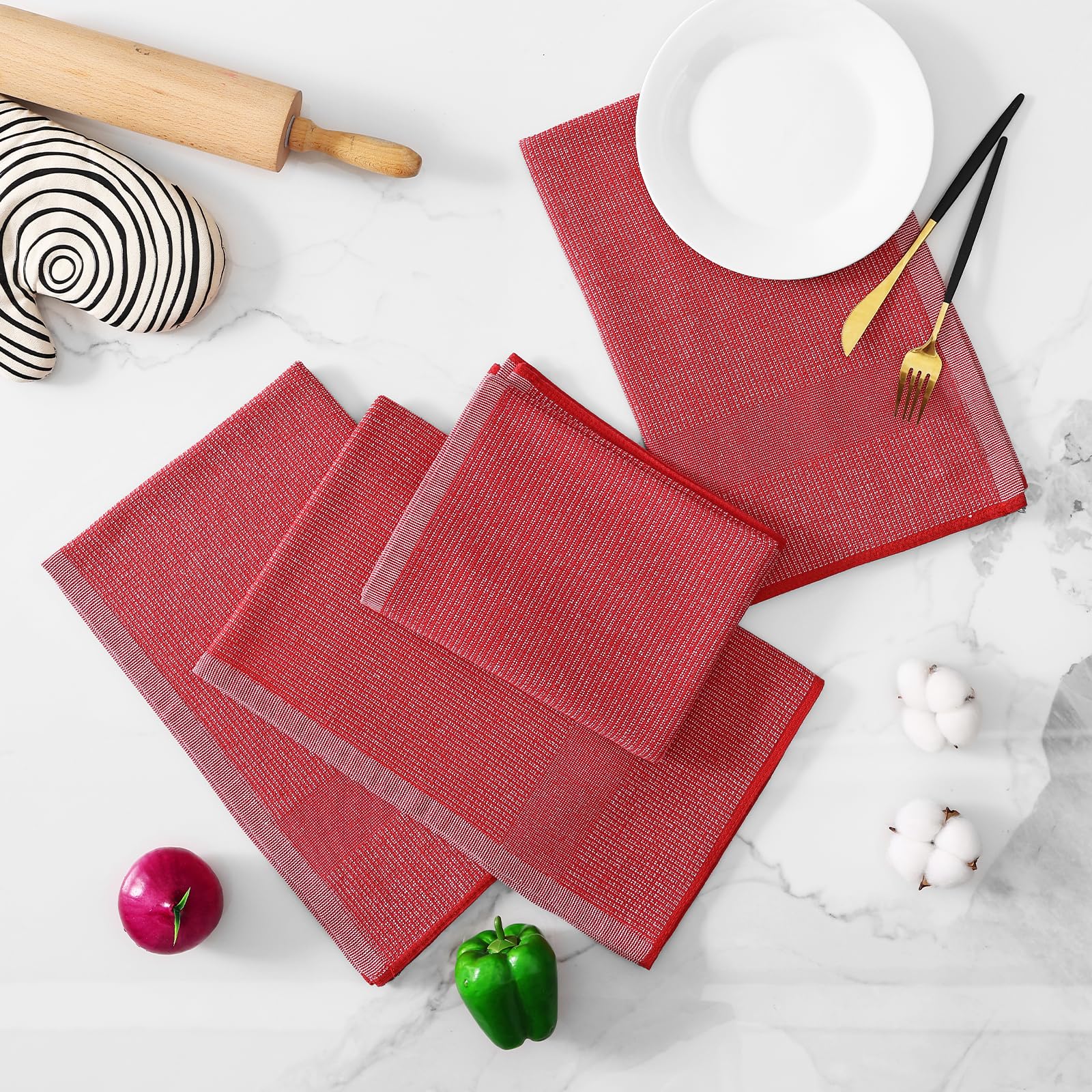 380 GSM Cotton Premium Kitchen Towels 8 Pack (8 Count)