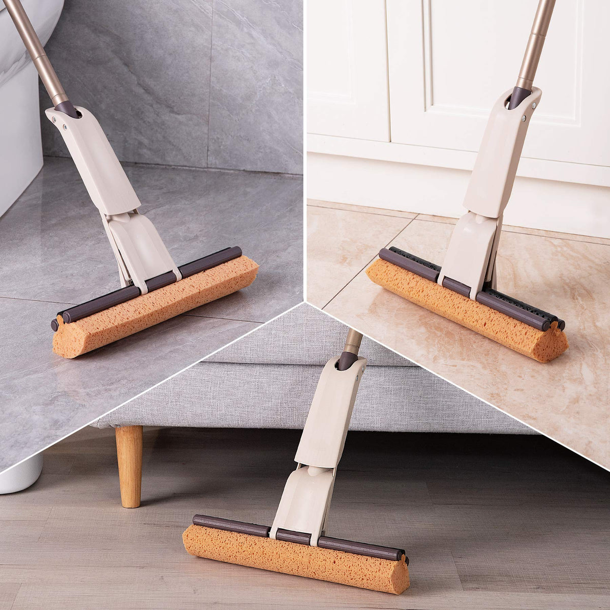 Sponge Mop with 2 Reusable Heads (2 Count)
