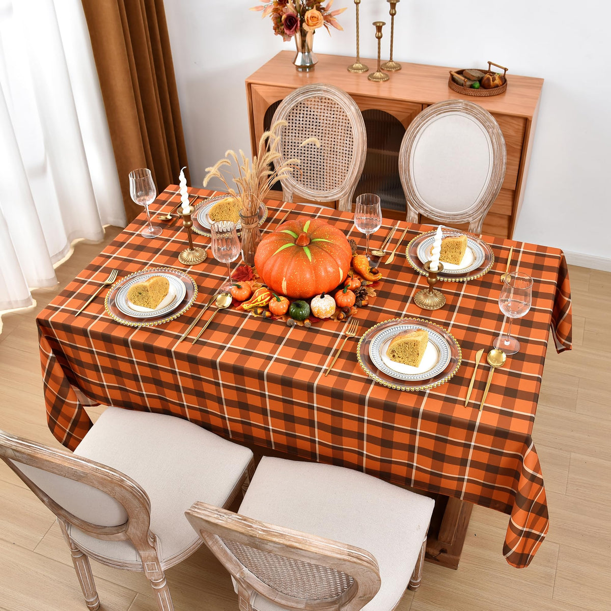 Waterproof Checkered Tablecloth Fabric