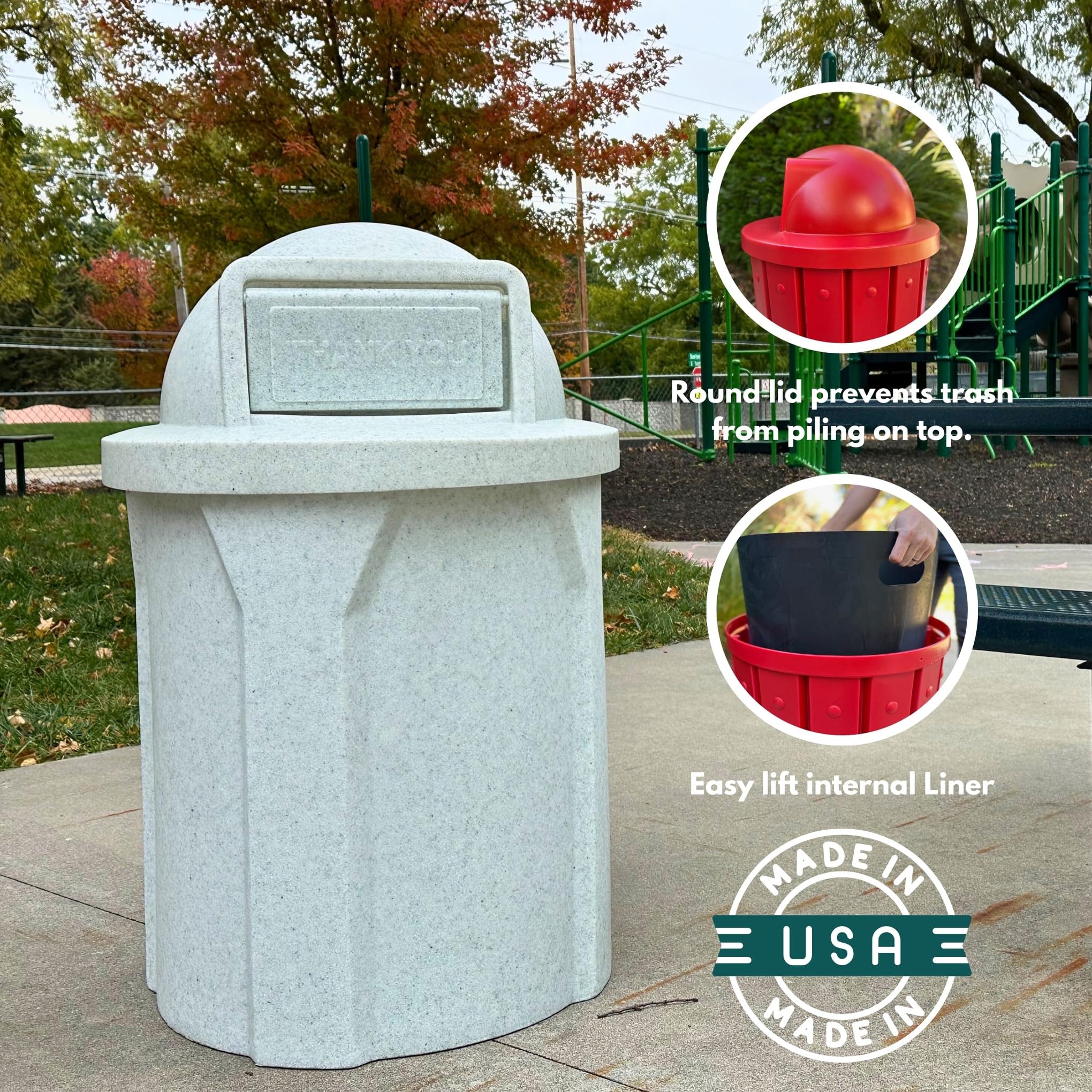 Campus Collection 42 Gallon Commercial Trash Can with Lid