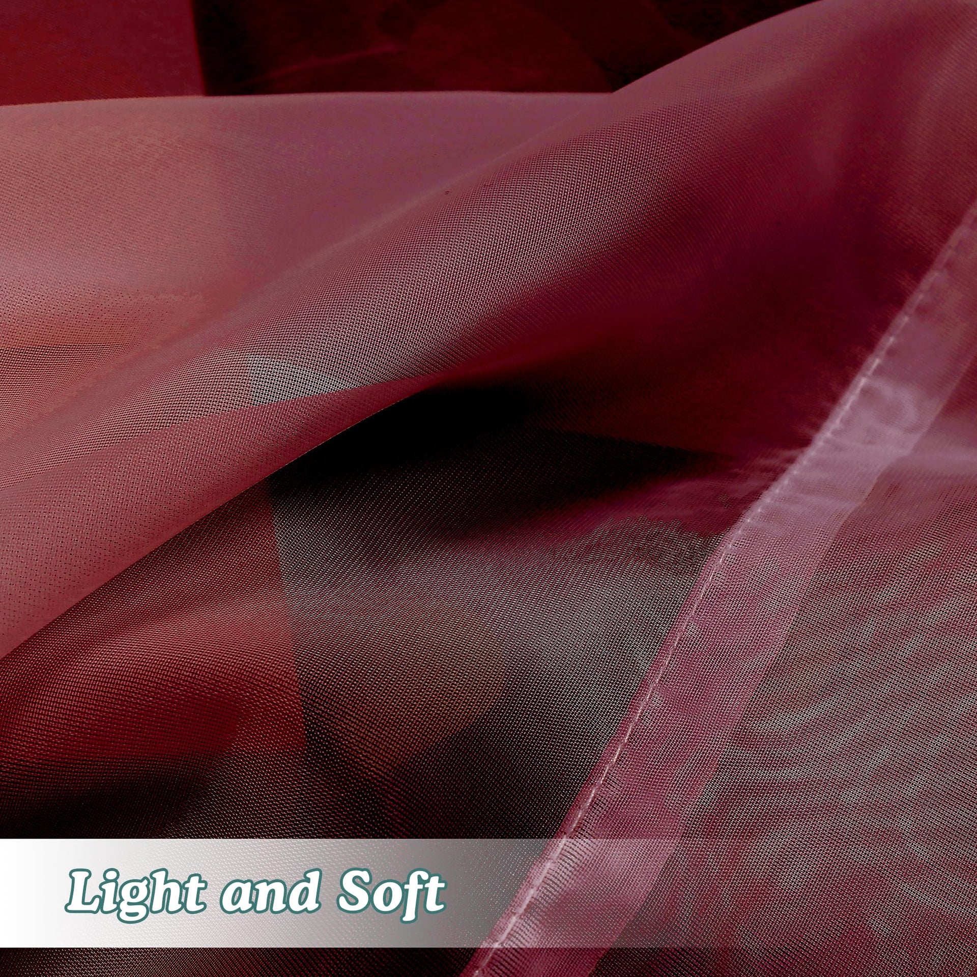 Burgundy Sheer Valances for Windows (2 Count)