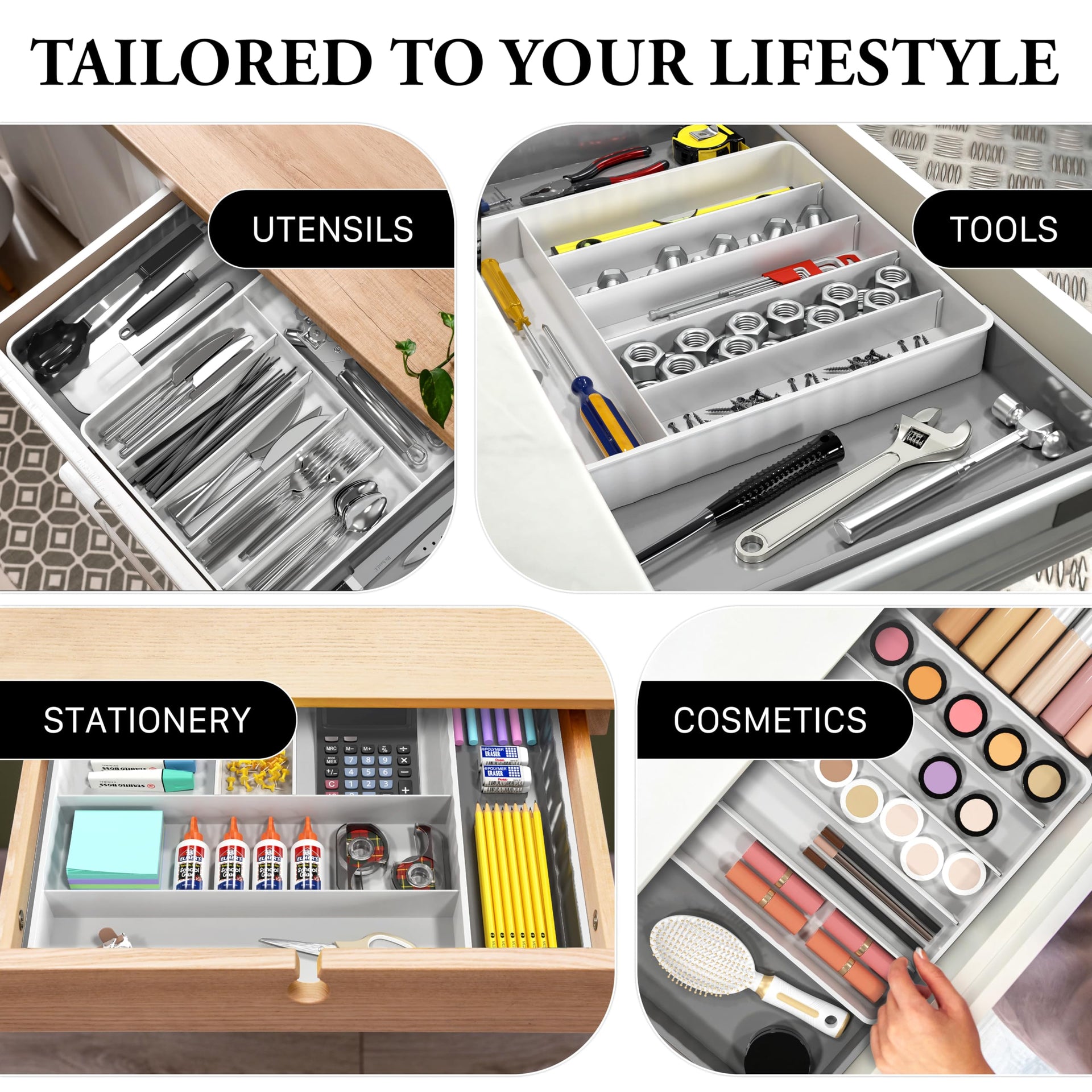 Expandable Kitchen Drawer Flatware Organizer