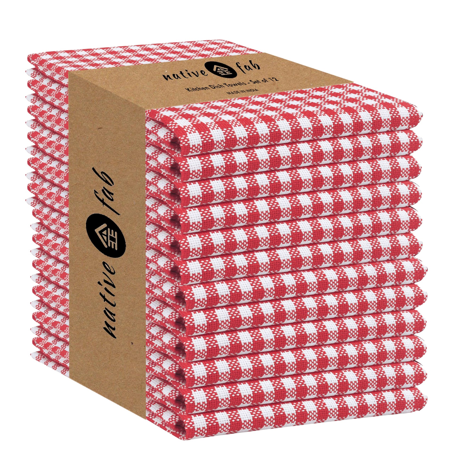 12 Pack Gingham Check Kitchen Towels 16"x26"